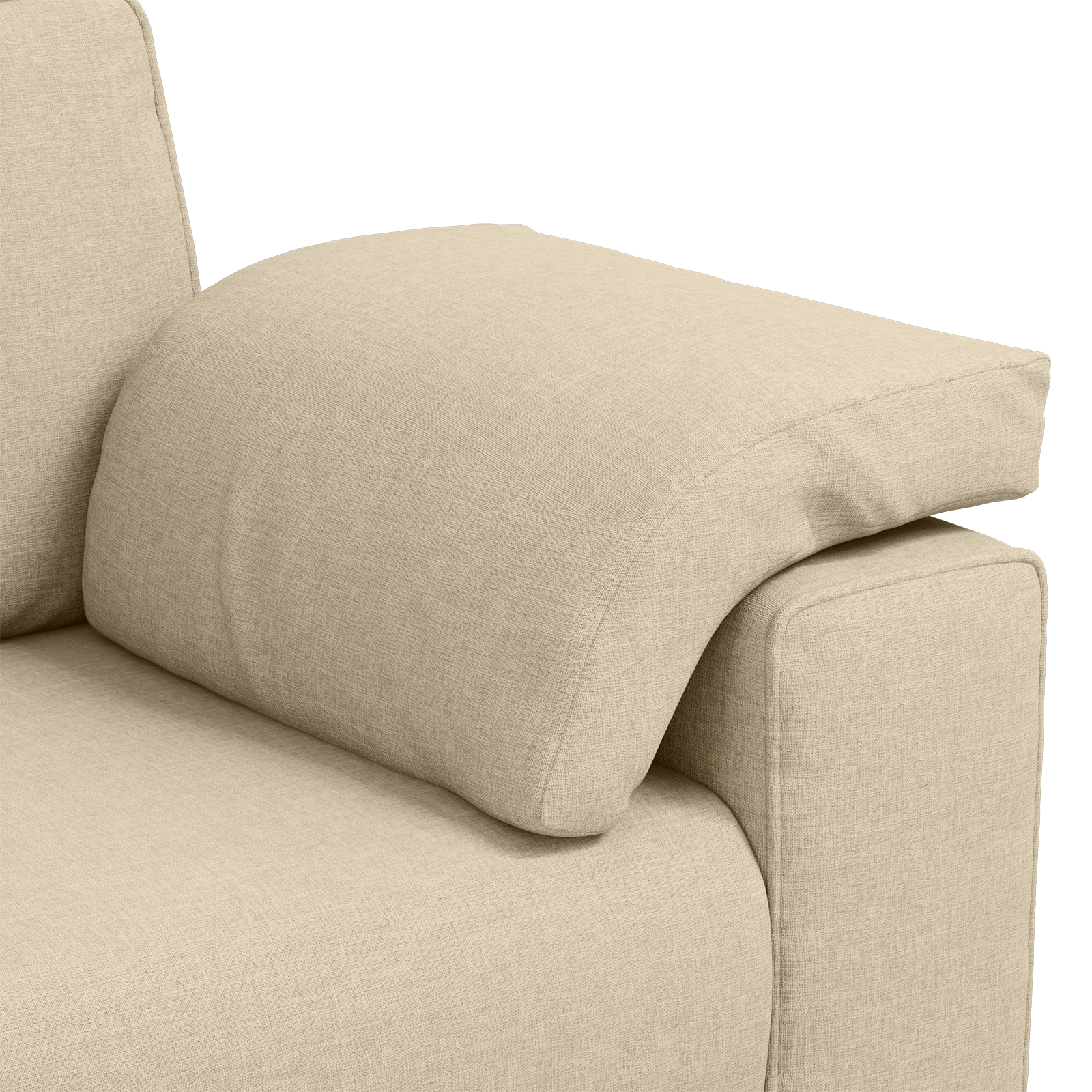 Set canapea, 2 piese, perne crem, textil — imaginea 8