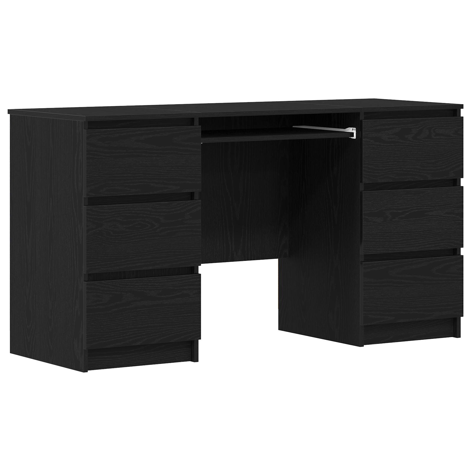 Birouri 2 buc Negru Stejar 140x50x76 cm Lemn prelucrat — imaginea 2