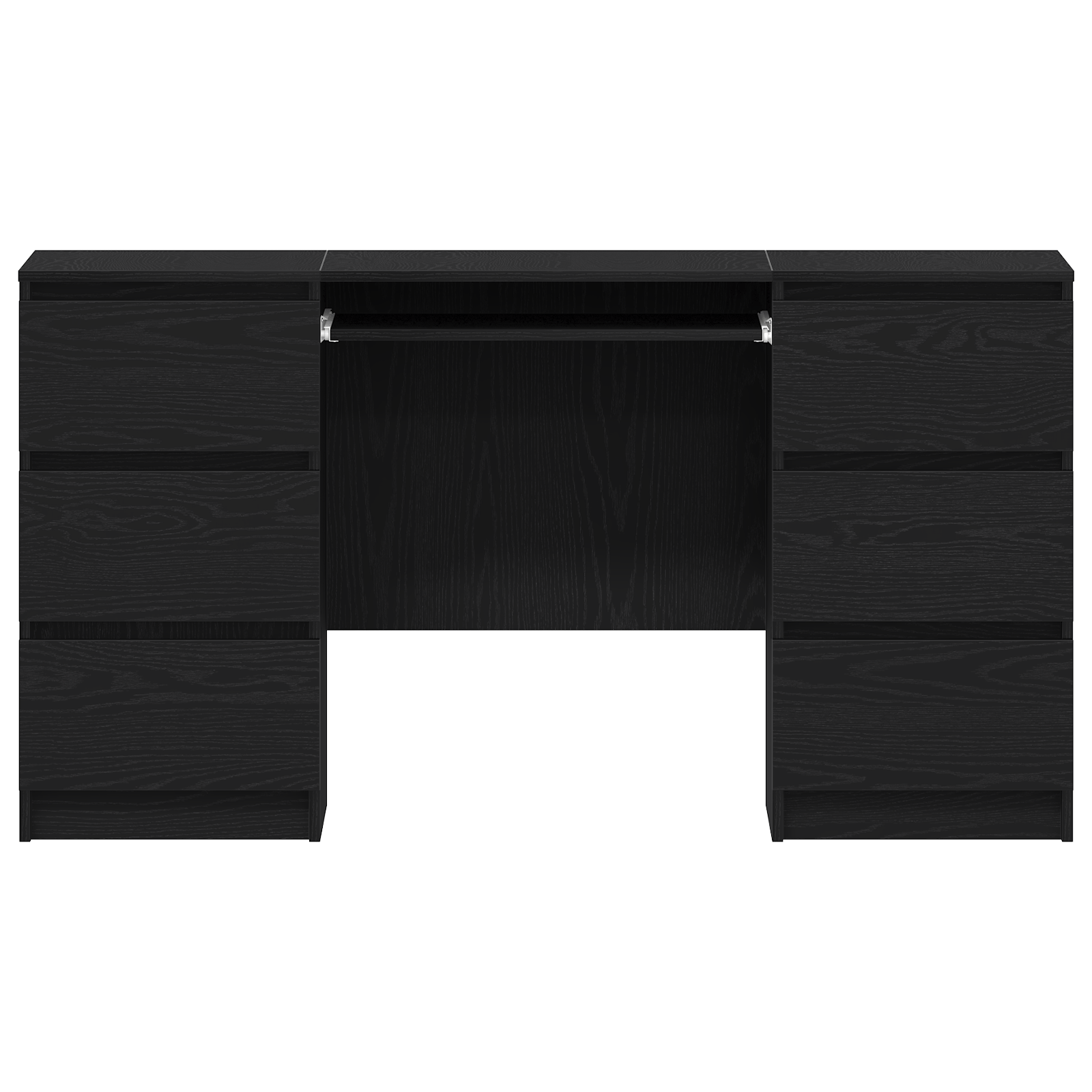 Birouri 2 buc Negru Stejar 140x50x76 cm Lemn prelucrat — imaginea 6