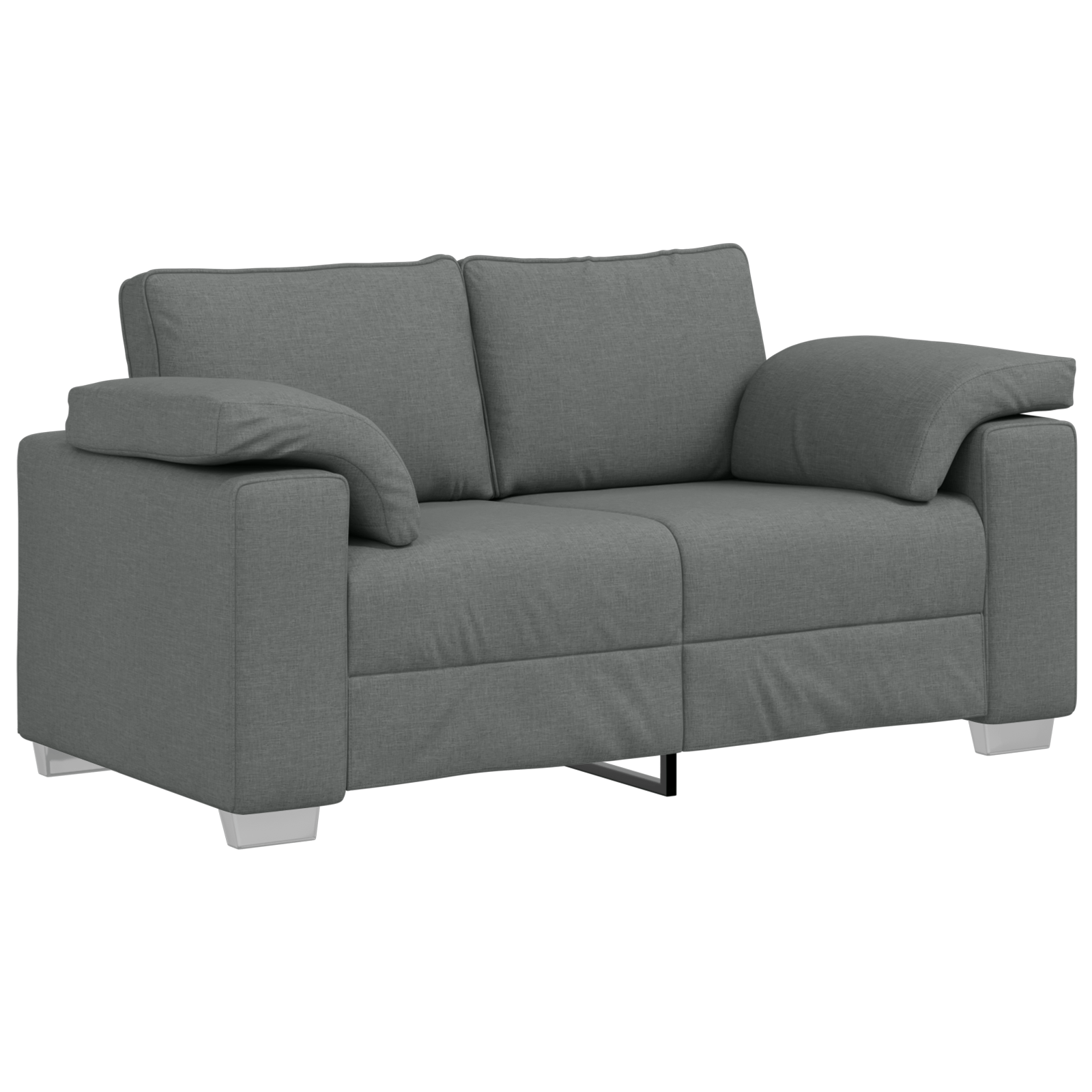 Set canapea, 2 piese, perne gri inchis, textil — imaginea 4
