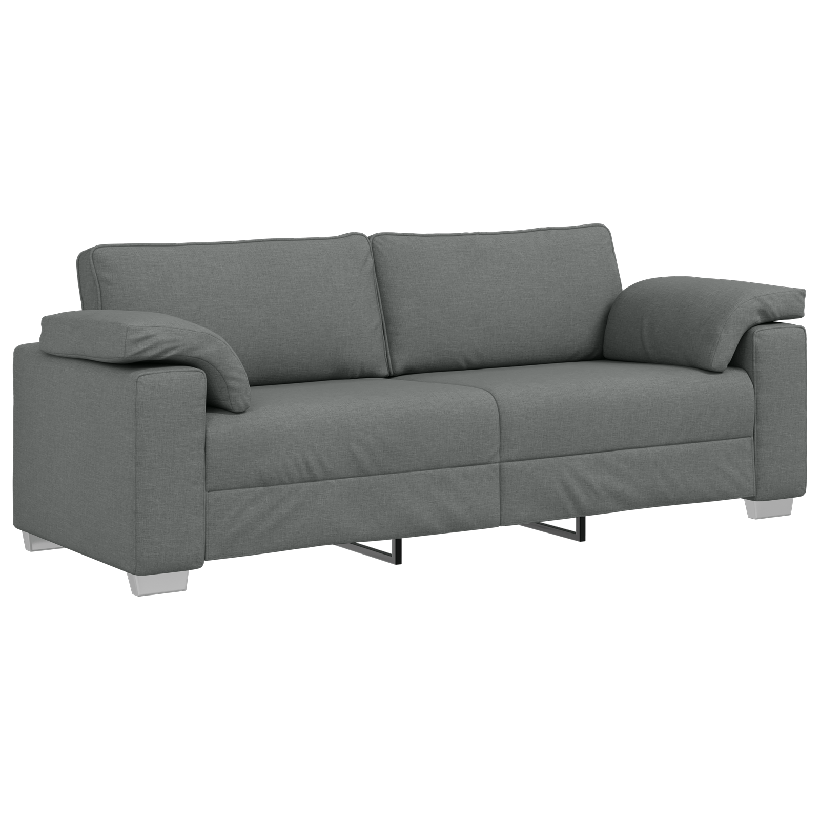 Set canapea, 2 piese, perne gri inchis, textil — imaginea 5