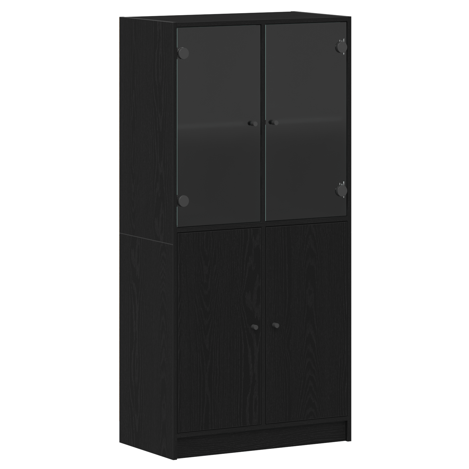 Dulap inalt cu usi, stejar negru, 68x37x142 cm, lemn prelucrat — imaginea 2