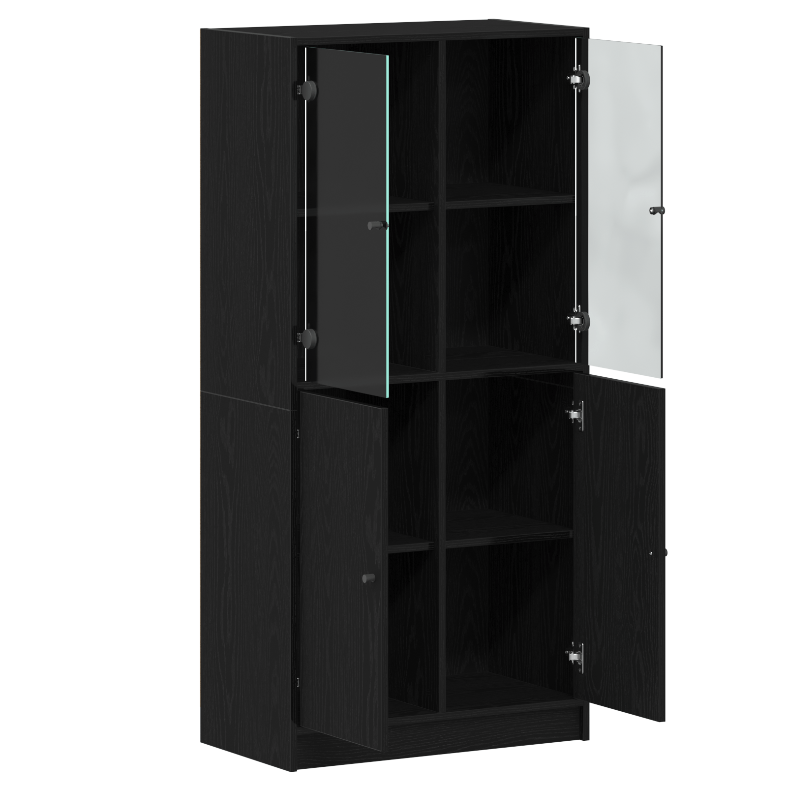 Dulap inalt cu usi, stejar negru, 68x37x142 cm, lemn prelucrat — imaginea 5