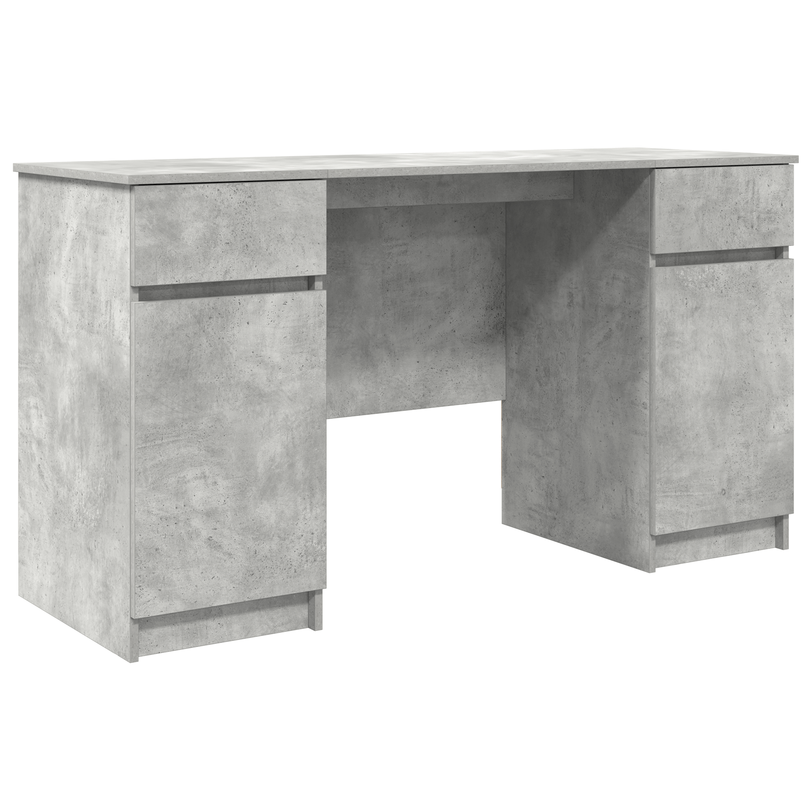 Birou, gri beton, 140x49x76 cm, lemn prelucrat — imaginea 2