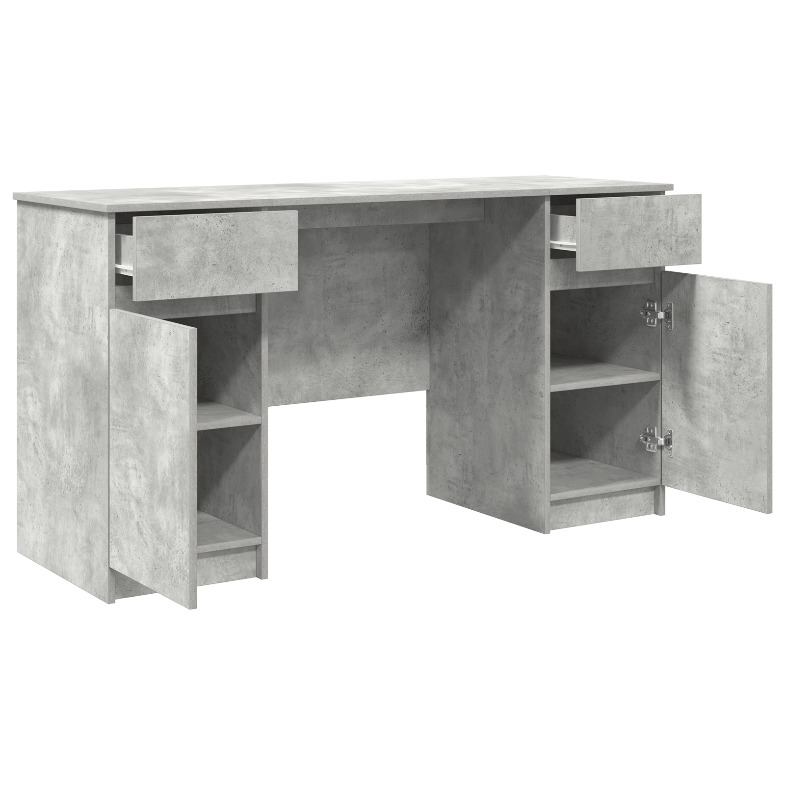 Birou, gri beton, 140x49x76 cm, lemn prelucrat — imaginea 5