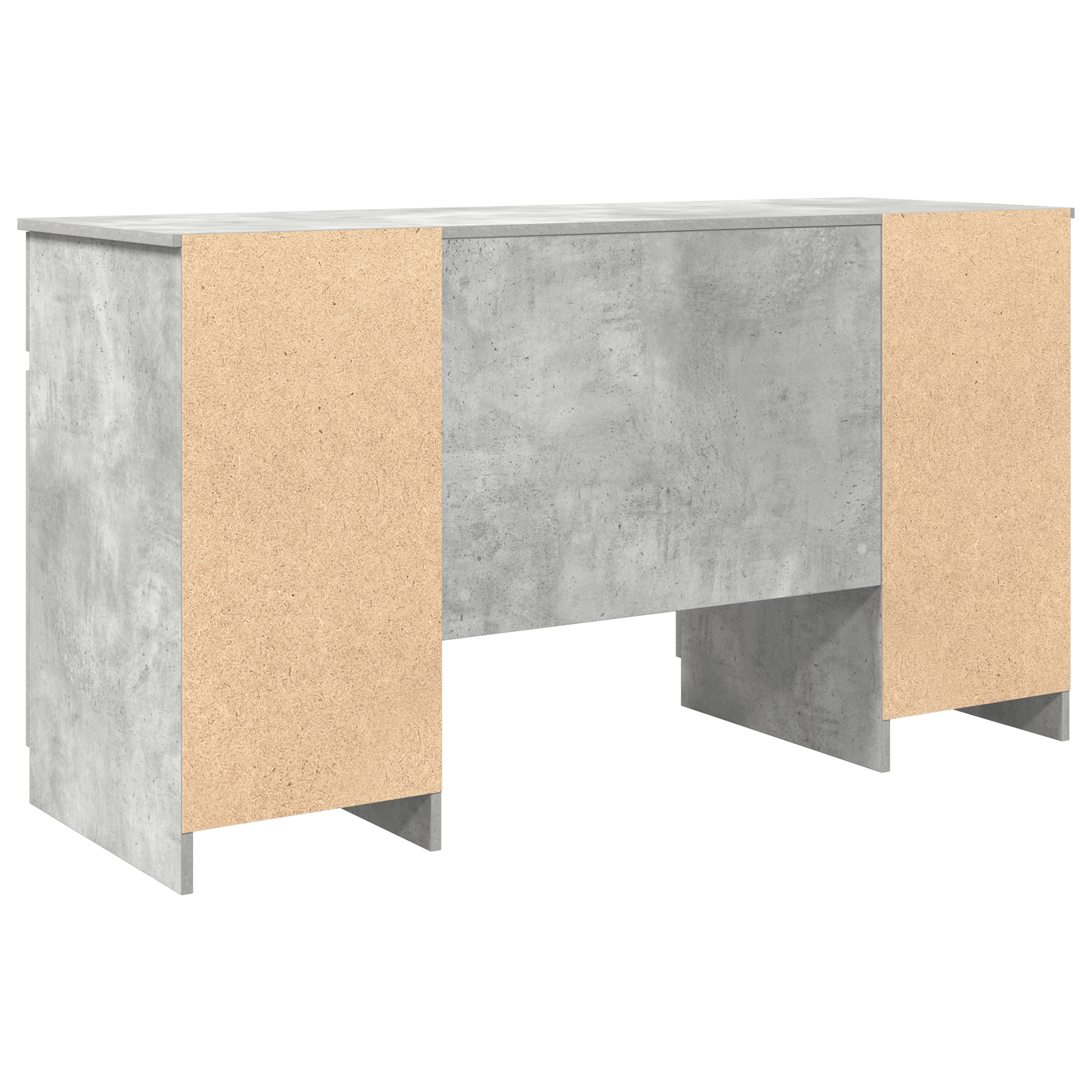 Birou, gri beton, 140x49x76 cm, lemn prelucrat — imaginea 6