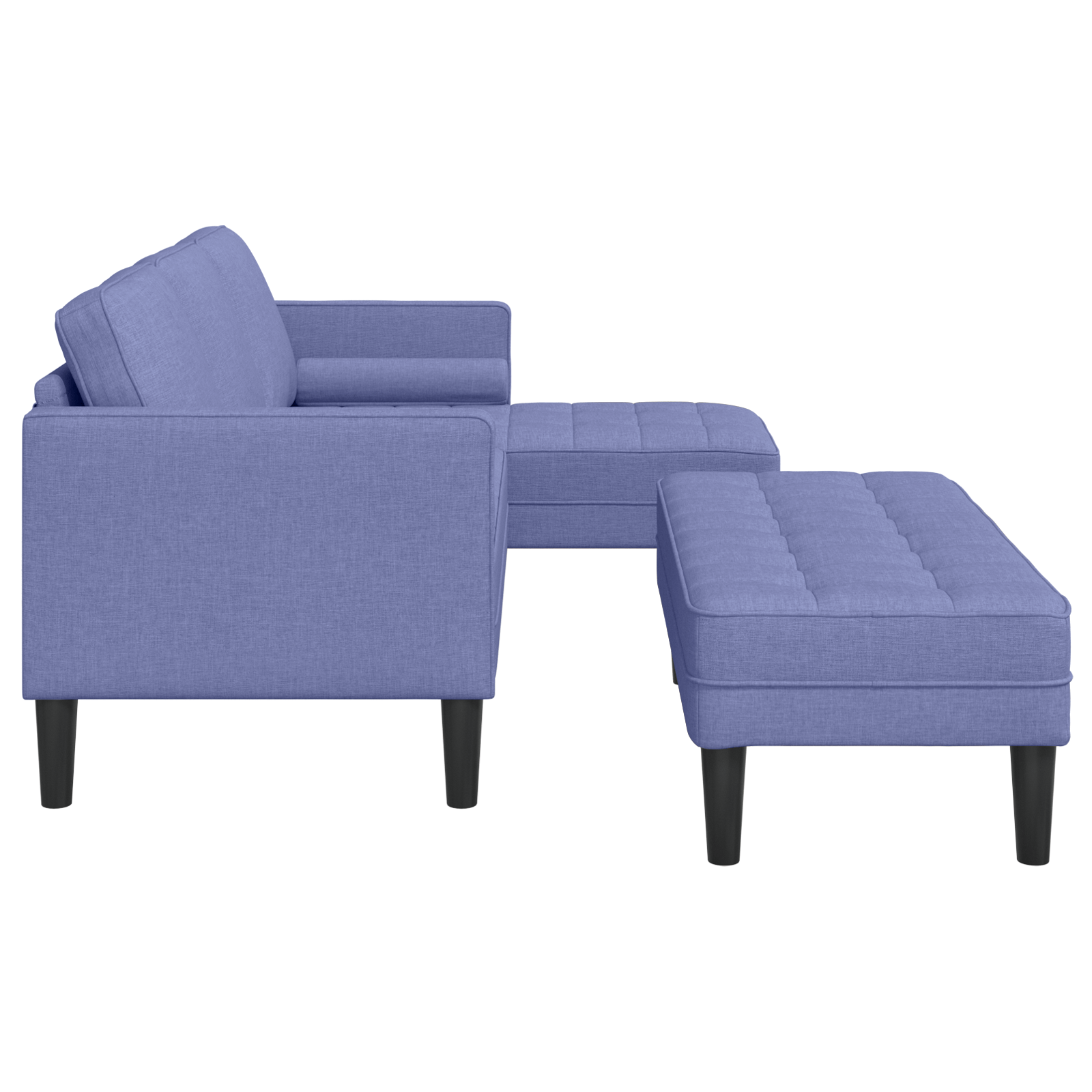 Set canapea 2 piese cu perne Albastru jeans Tesatura — imaginea 7