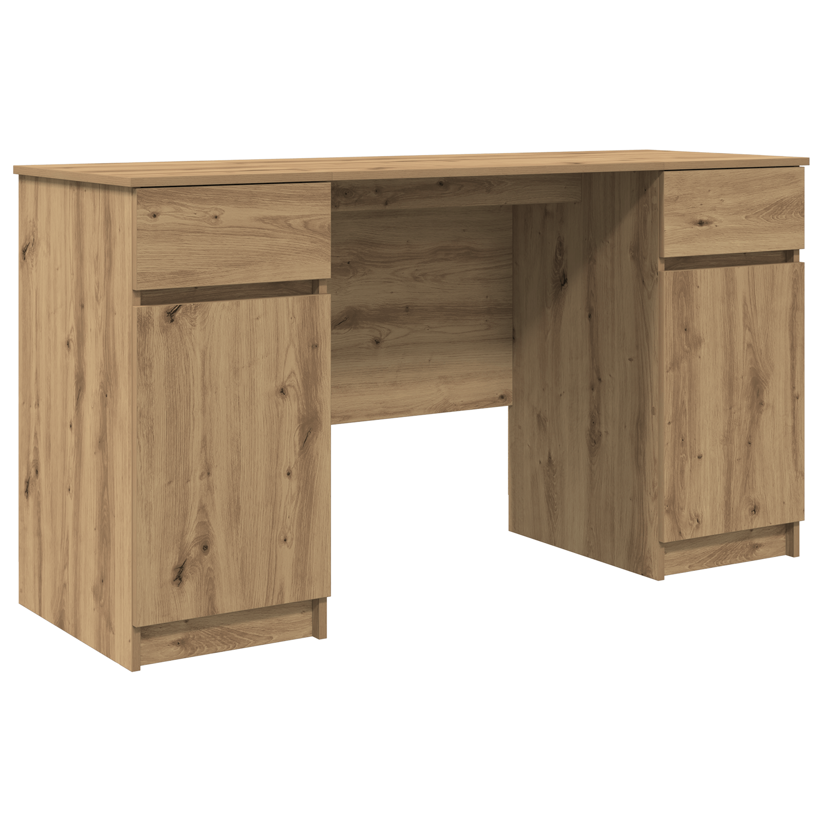 Birou, stejar artizanal, 140x49x76 cm, lemn prelucrat — imaginea 2