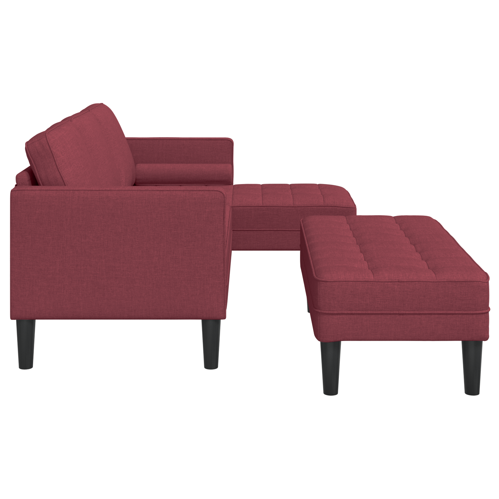 Set canapea in 2 piese cu perne din tesatura rosie vin — imaginea 7