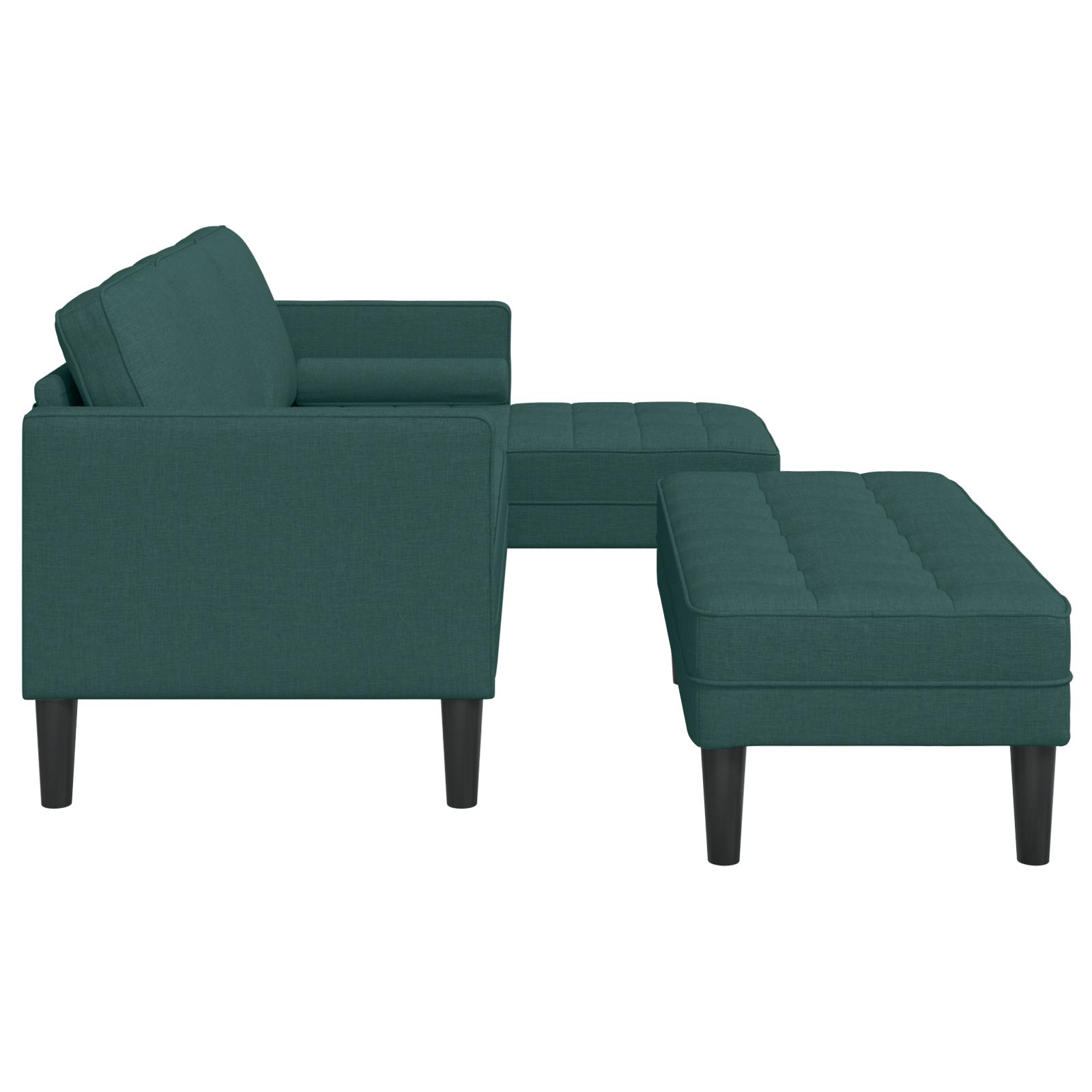 Set canapele 2 piese cu perne din textil verde inchis — imaginea 7