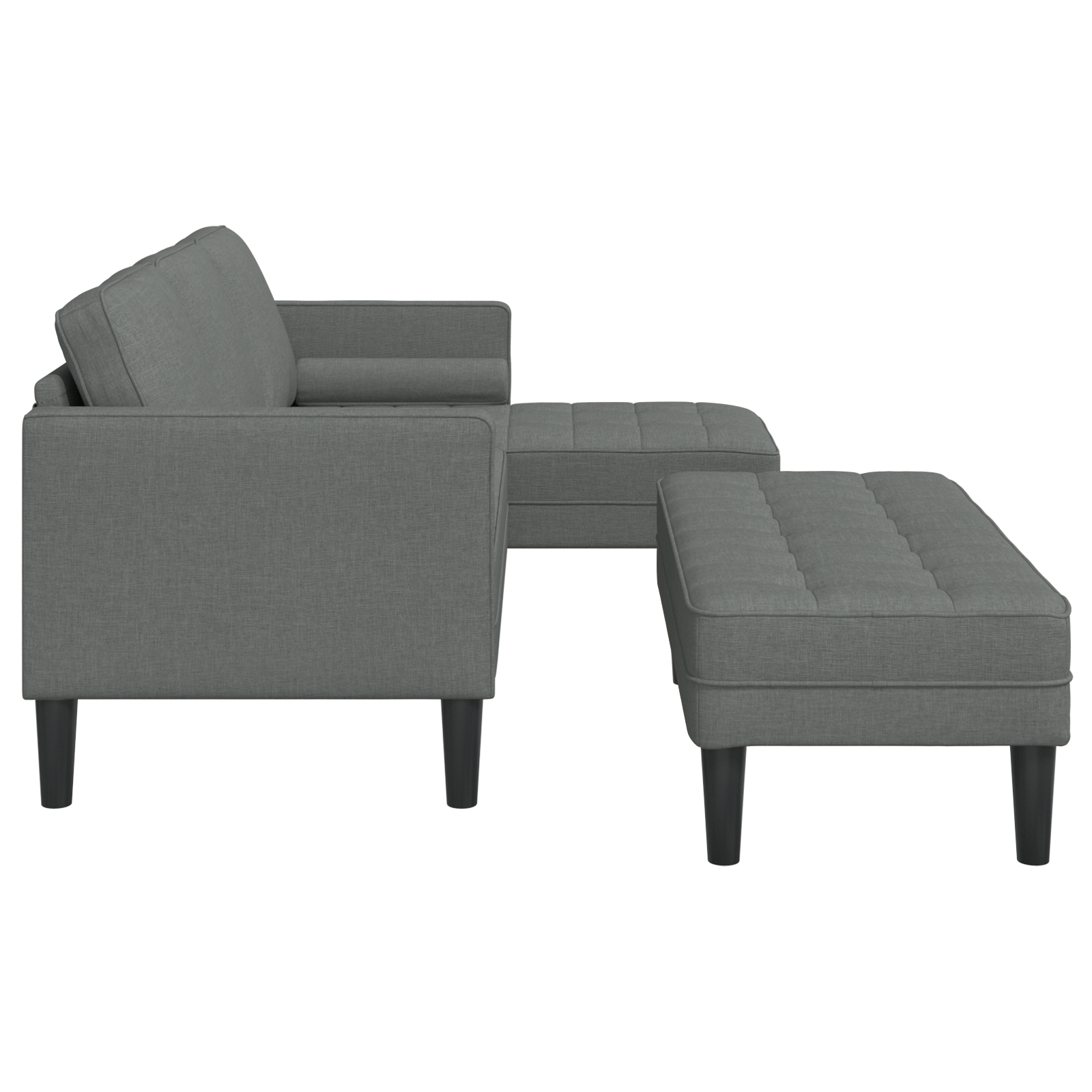 Set canapea 2 piese cu perne, tesatura gri inchis — imaginea 7