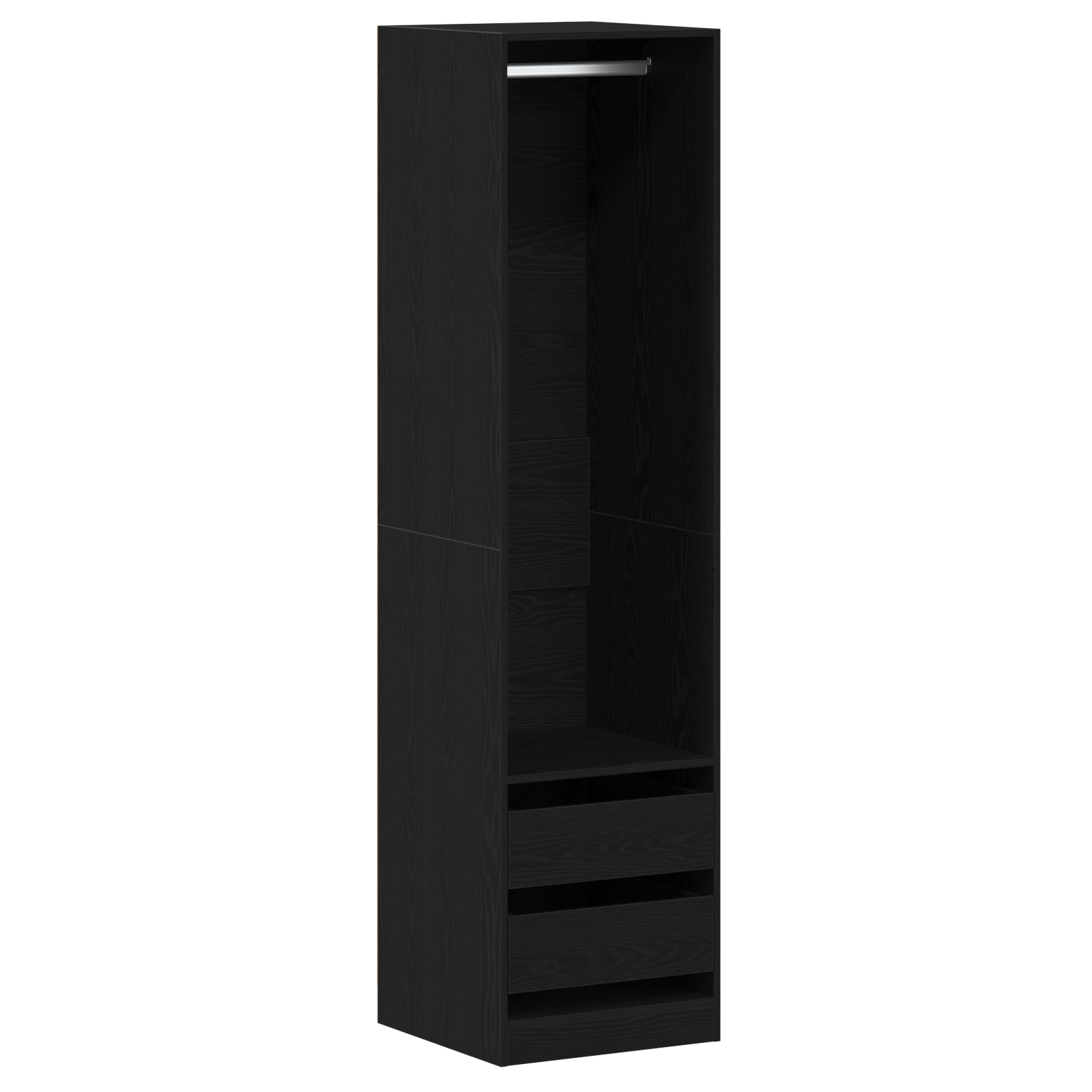Dulap Negru Stejar 50x50x200 cm din Lemn prelucrat - — imaginea 2