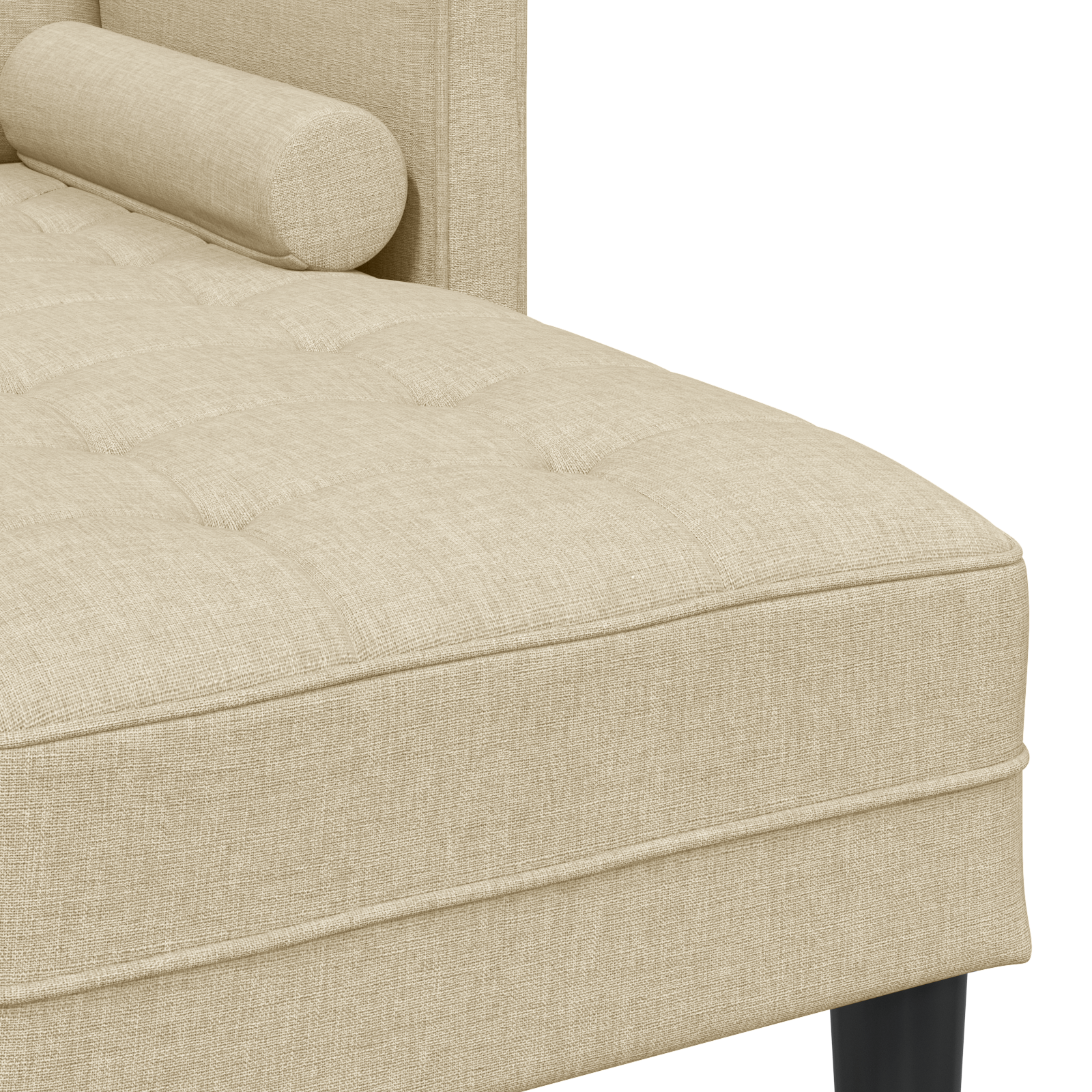 Set canapele 2 piese cu perne crem din tesatura — imaginea 9