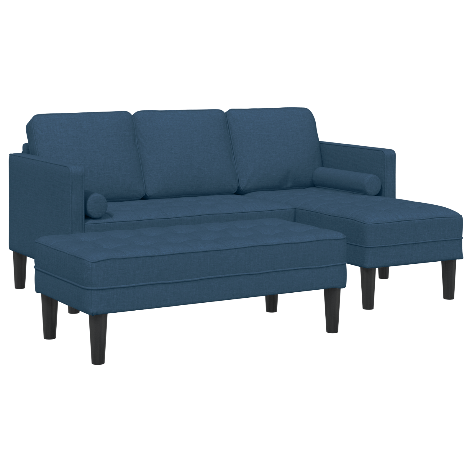 Set Canapele 2 Piese cu Pernute Albastru Tesatura — imaginea 2