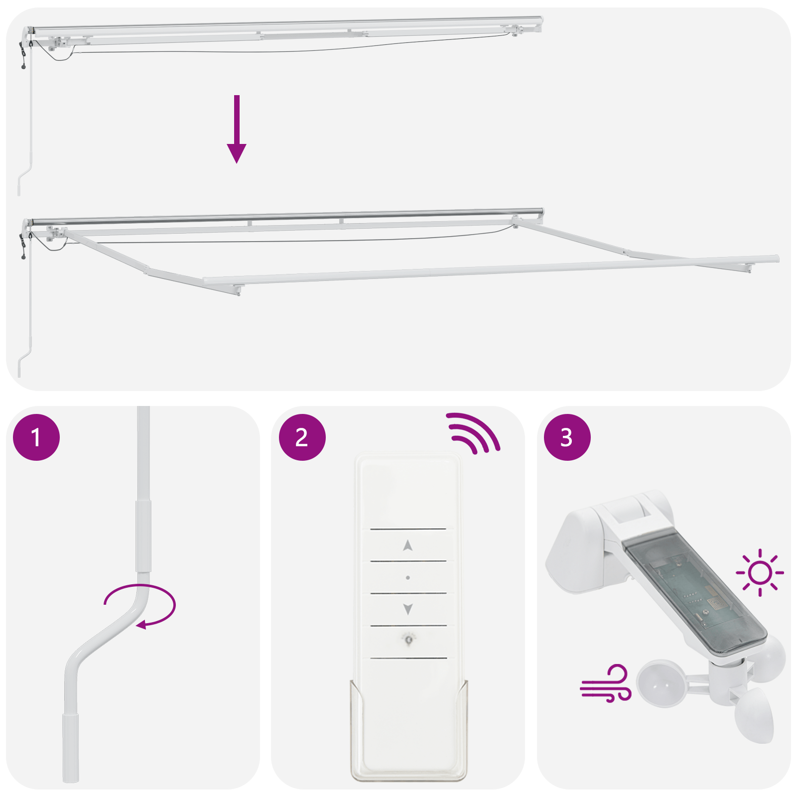 Awning retractabil automat cu dungi LED multicolore 400x300 cm — imaginea 11