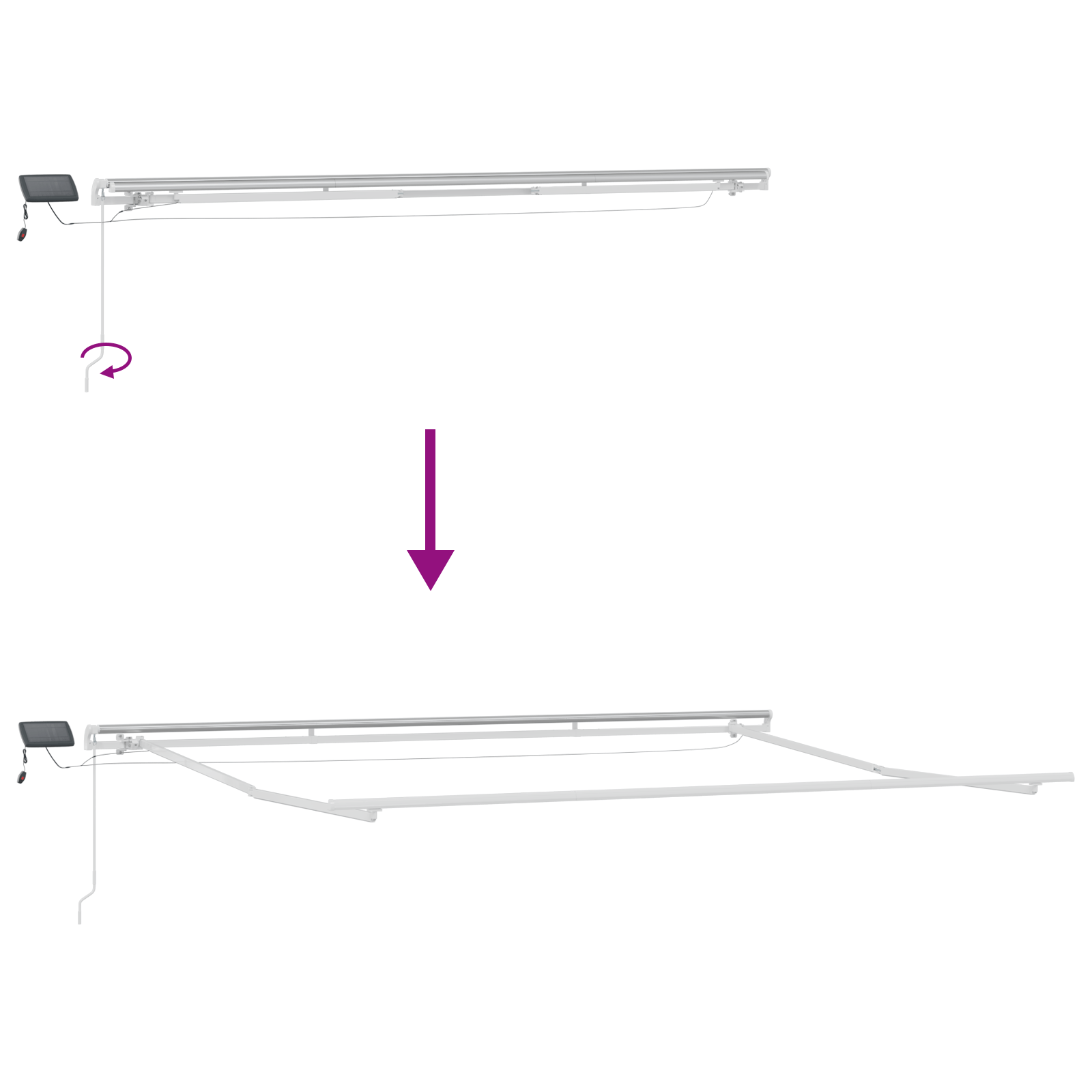 Cortina Retractabila Manuala cu Dungi LED Multicolore 450x300 cm — imaginea 10