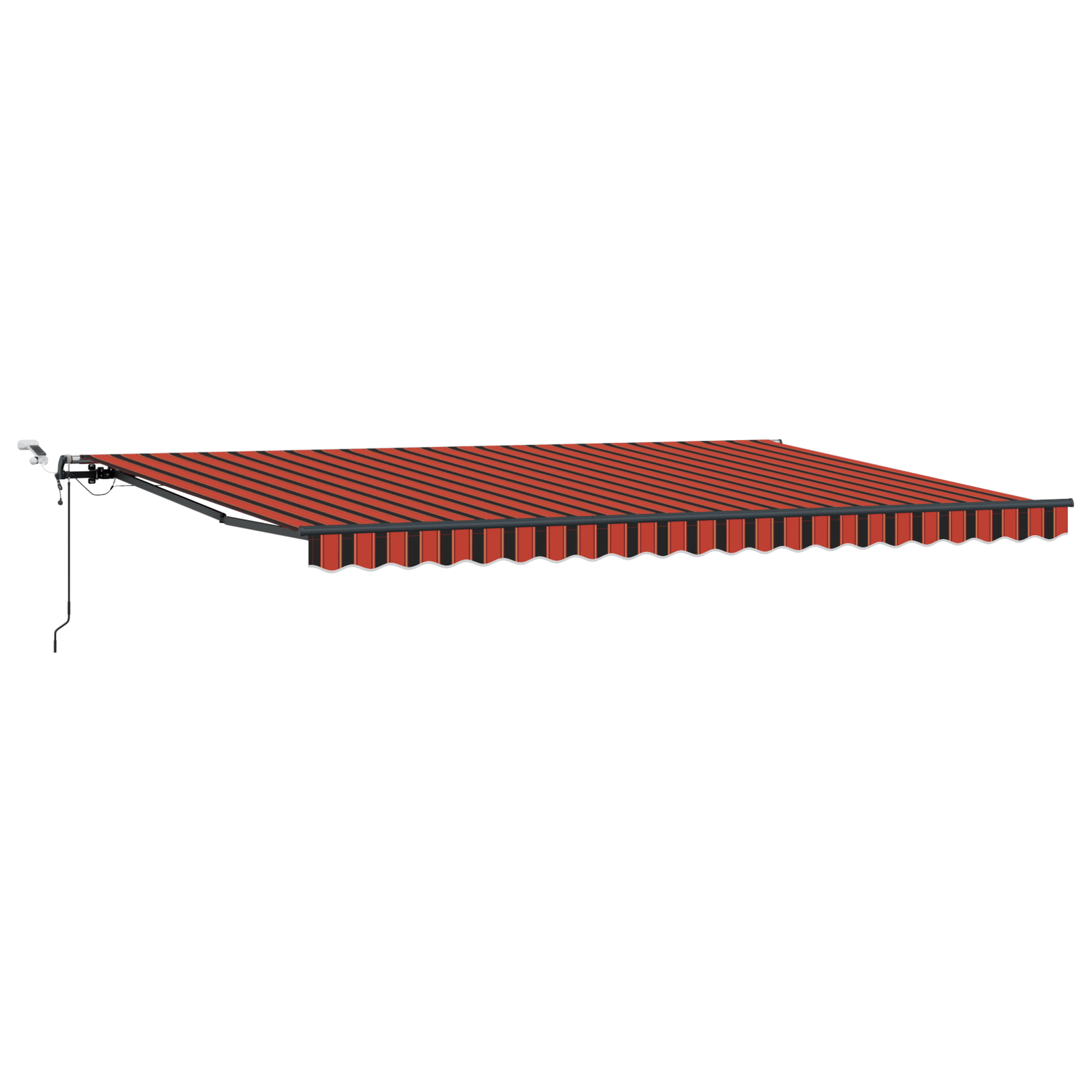 遮陽a retractabila automata cu LED portocalie si maro 500x350 cm — imaginea 2