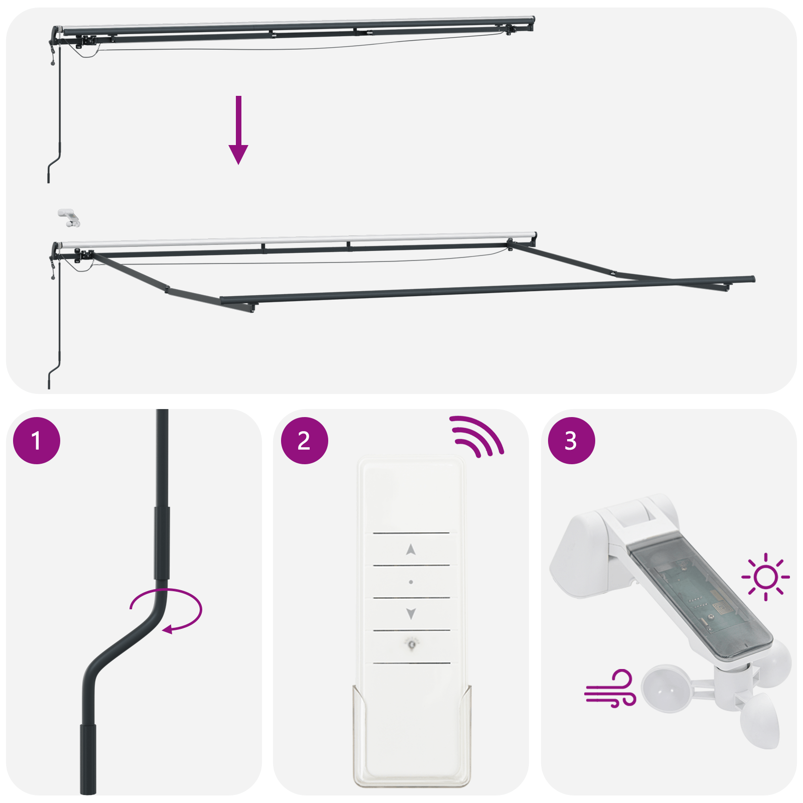 遮陽a retractabila automata cu LED portocalie si maro 500x350 cm — imaginea 11