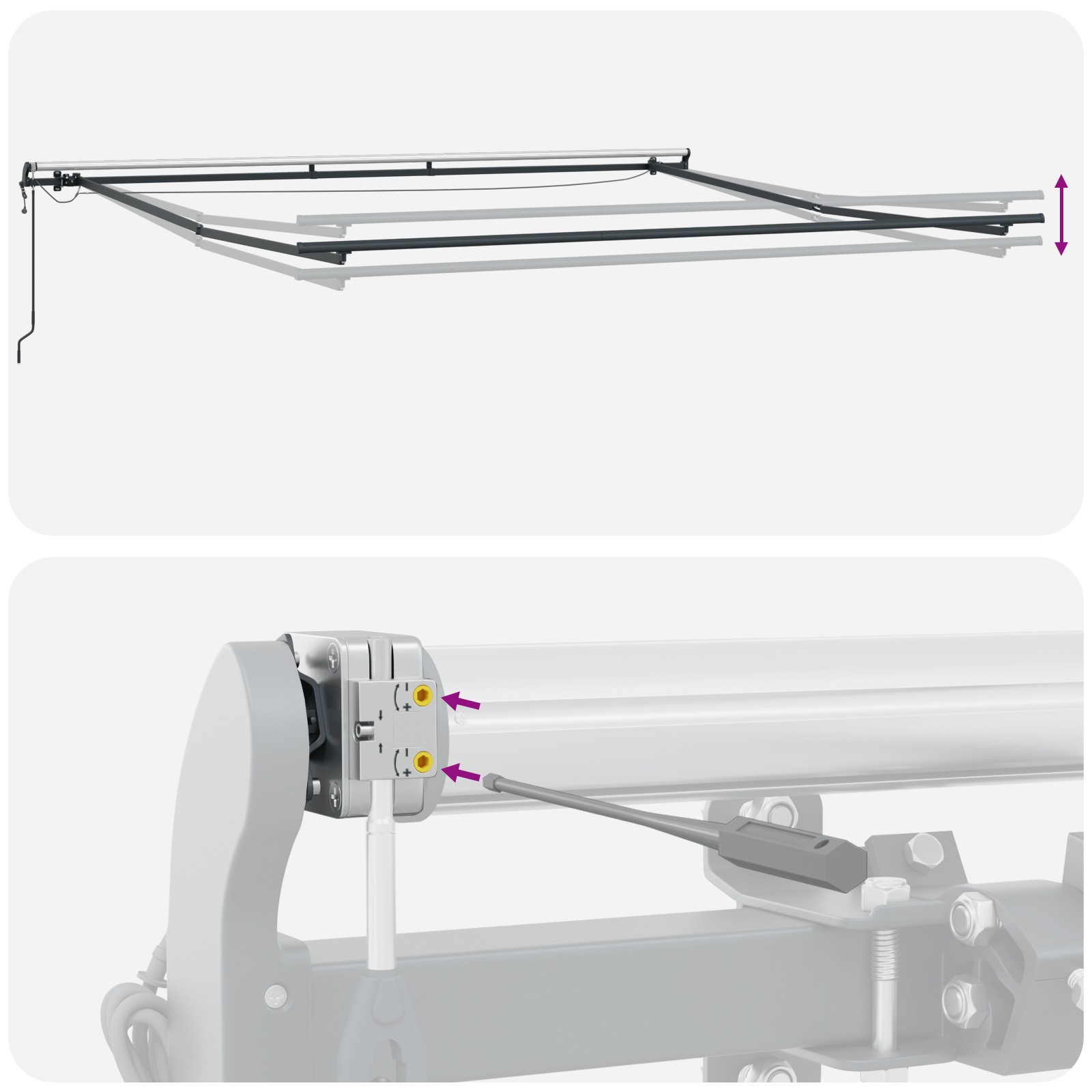遮陽a retractabila automata cu LED portocalie si maro 500x350 cm — imaginea 12