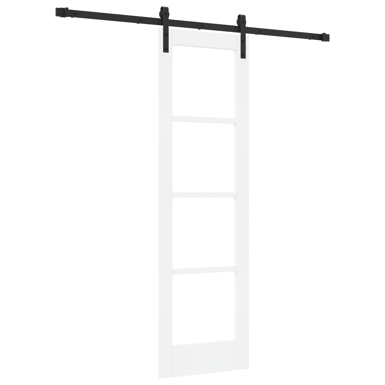 Usa glisanta cu accesorii 'ORKDAL'Alb lemn solid si sticla — imaginea 2