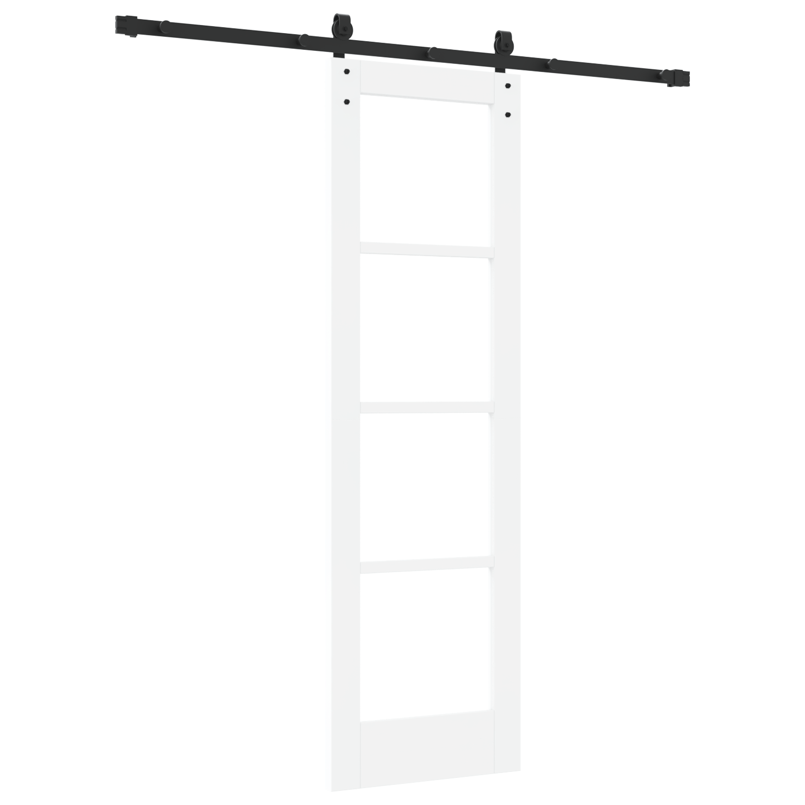 Usa glisanta cu accesorii 'ORKDAL'Alb lemn solid si sticla — imaginea 6