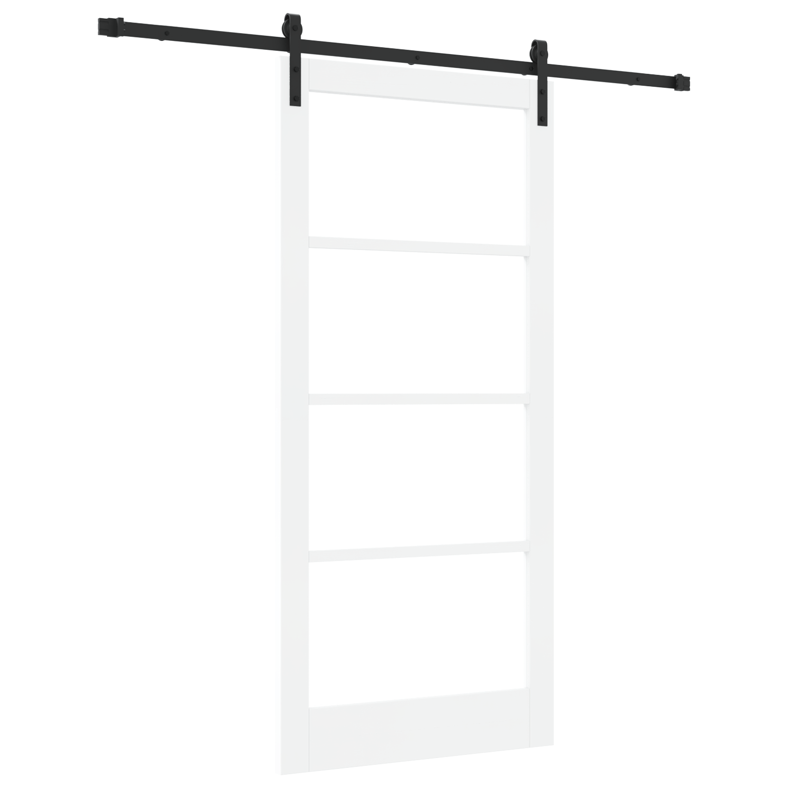 Usa Glisanta cu Set de Accesorii "ORKDAL" Alb Lemn Masiv si Sticla — imaginea 2