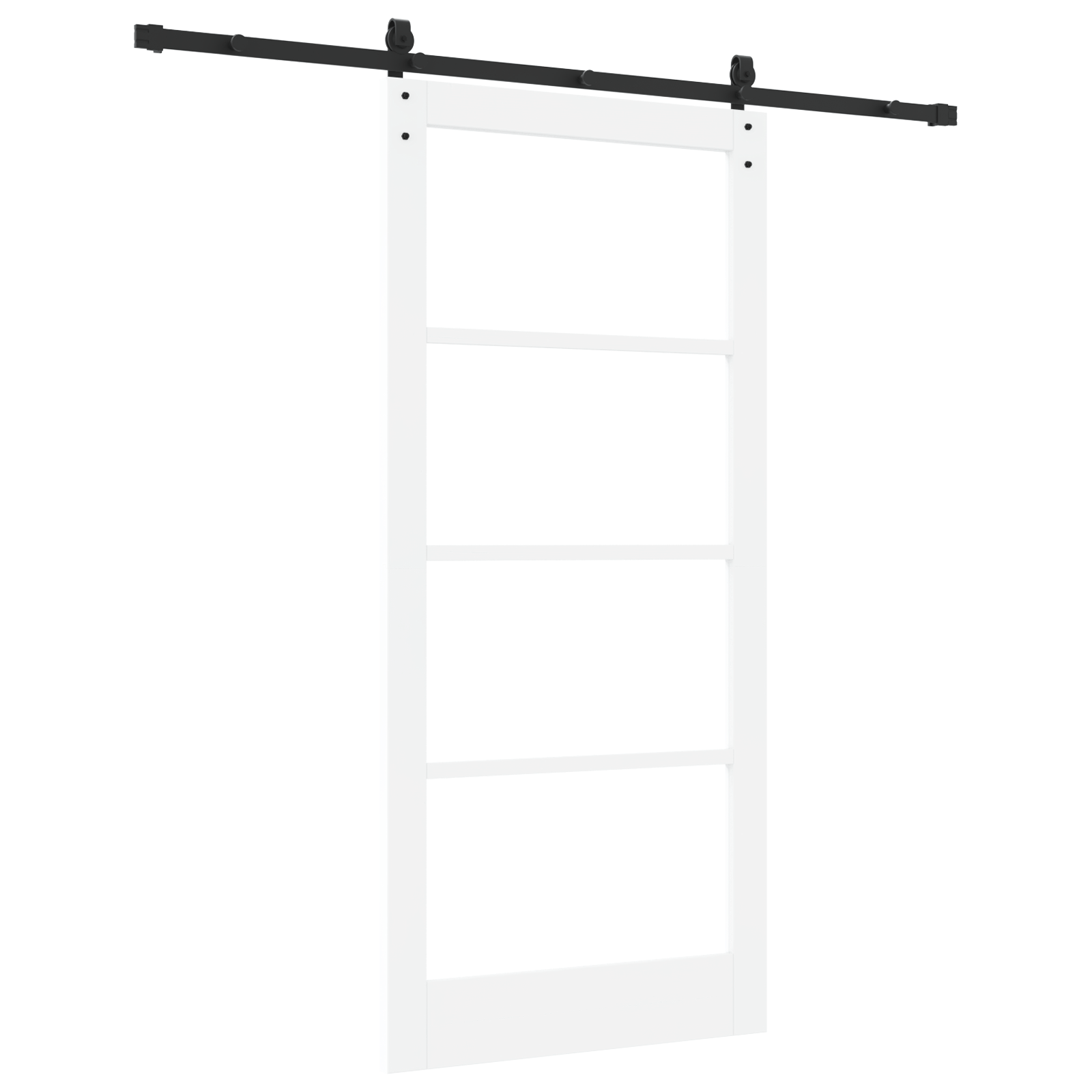 Usa Glisanta cu Set de Accesorii "ORKDAL" Alb Lemn Masiv si Sticla — imaginea 6