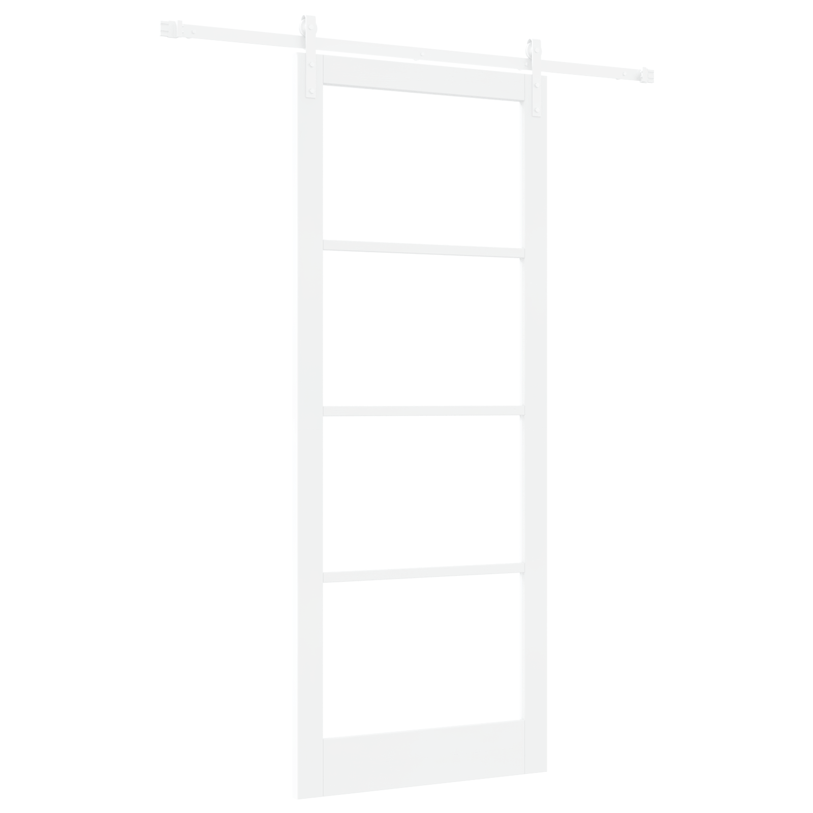 Usa glisanta cu set de hardware 'ORKDAL'Alb Lemn Solid si Sticla — imaginea 2