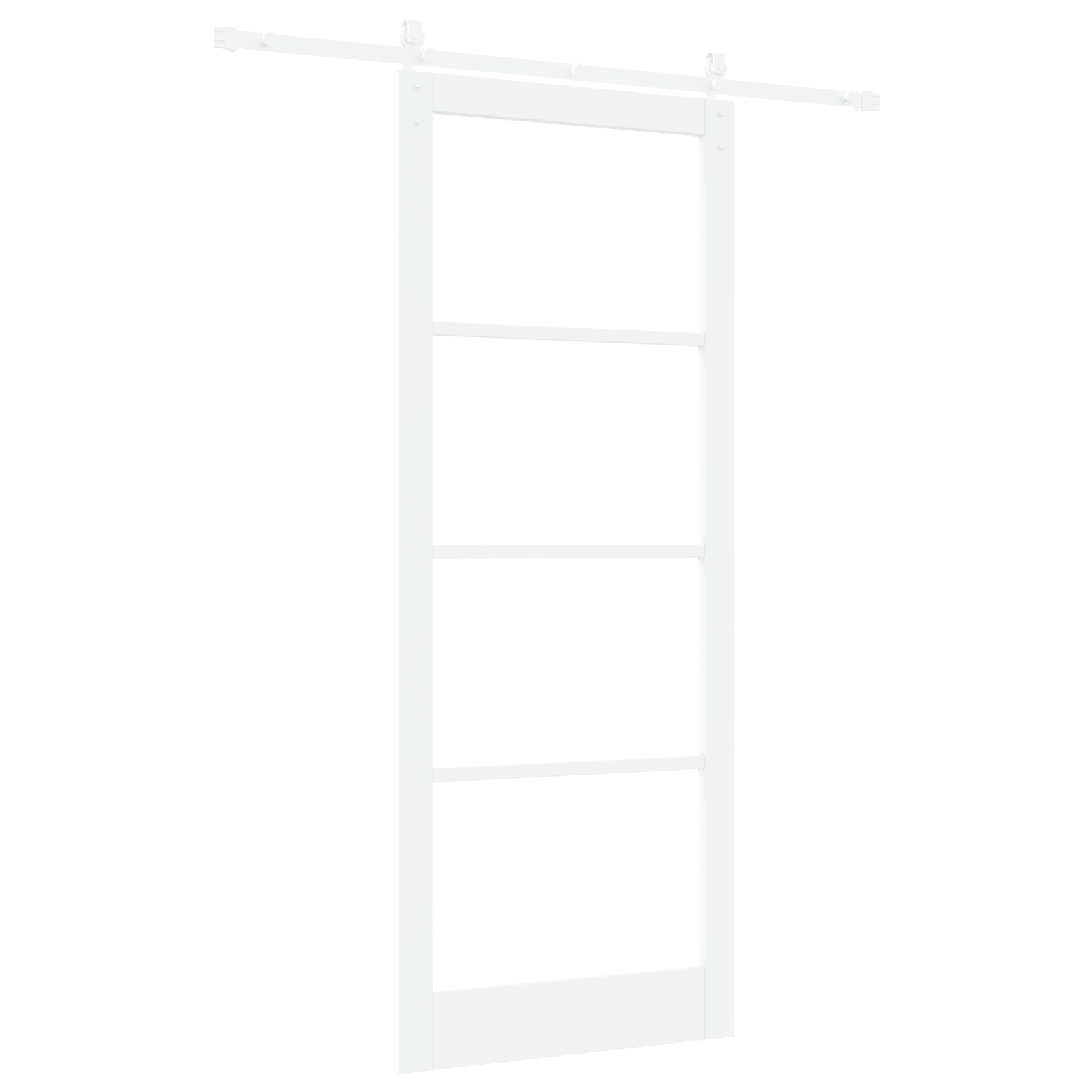 Usa glisanta cu set de hardware 'ORKDAL'Alb Lemn Solid si Sticla — imaginea 6