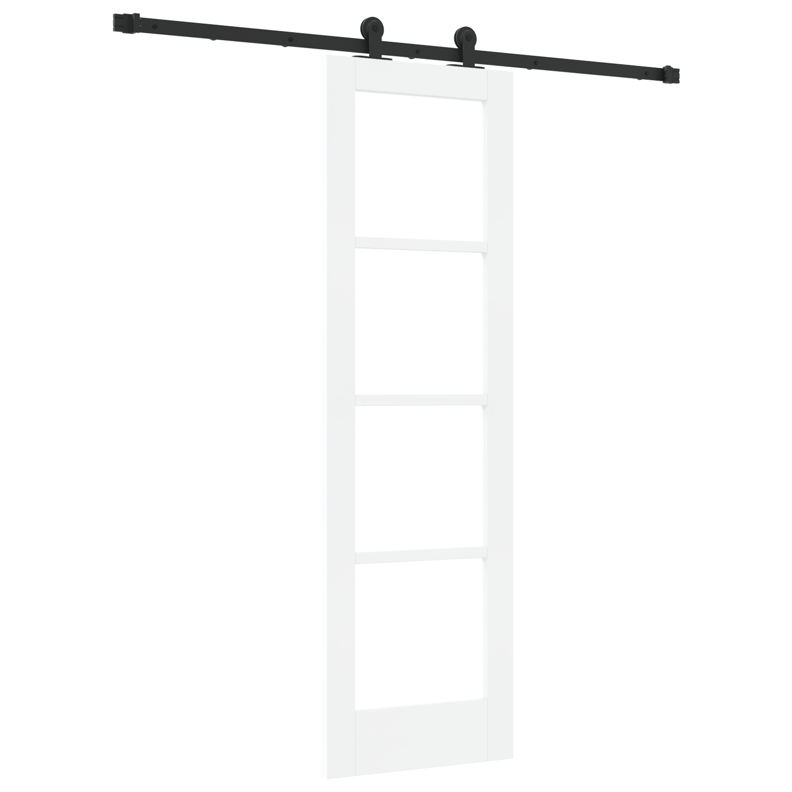 Usa Mobila cu Set de Accesorii 'ORKDAL'Alb Lemn Masiv & Sticla — imaginea 2