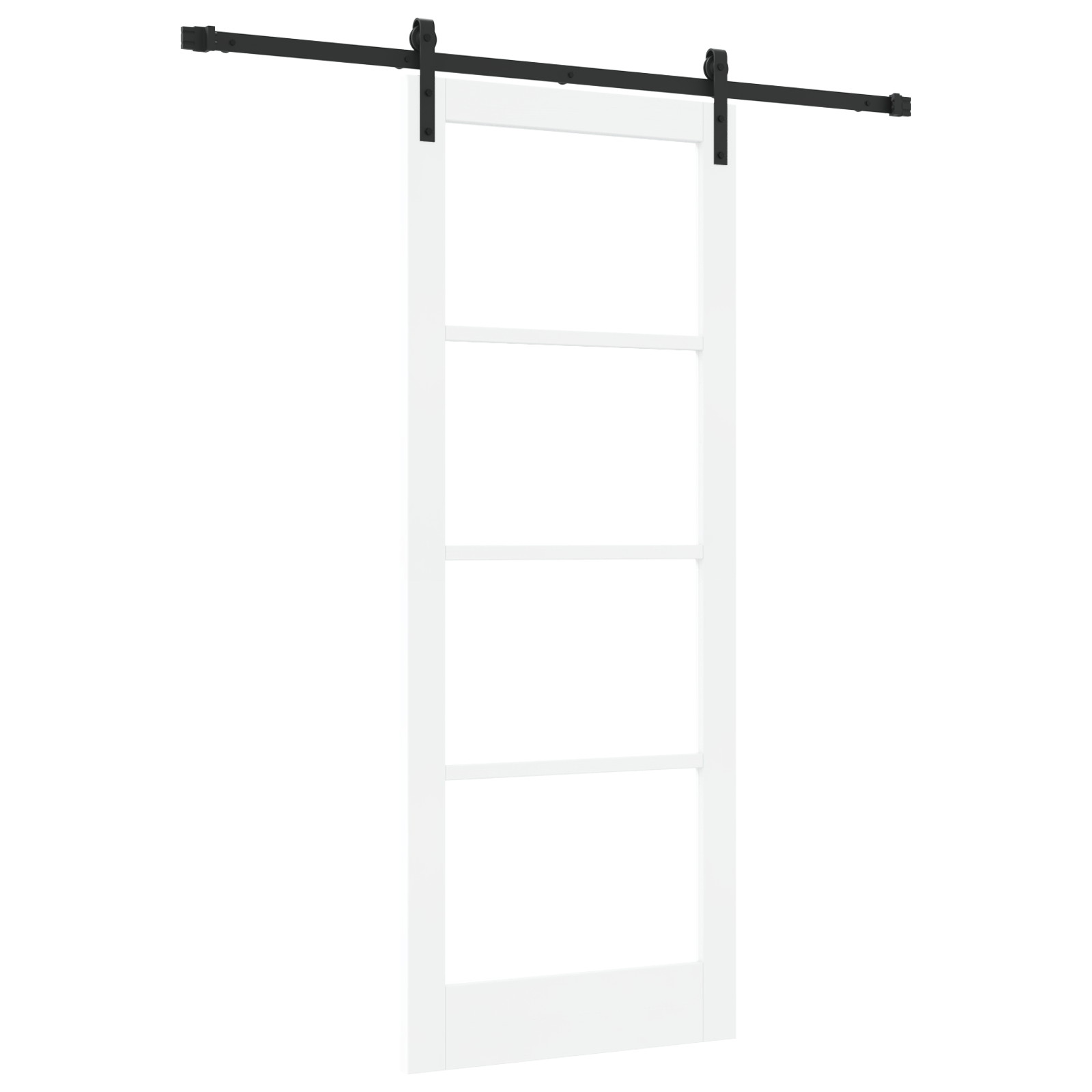 Usa Glisanta cu Set de Accesorii 'ORKDAL'Alb Lemn Solid & Sticla — imaginea 2