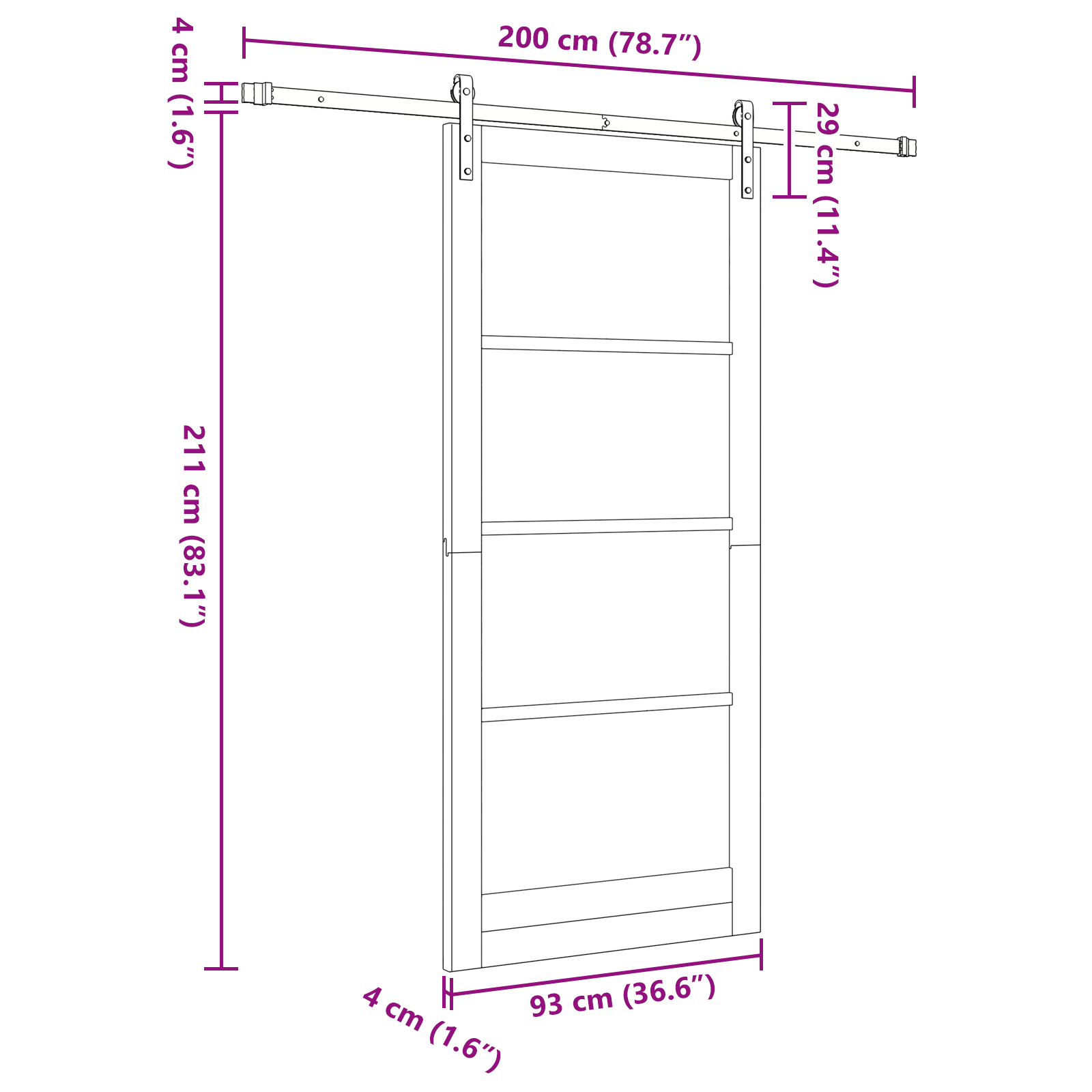 Usa Glisanta cu Set Hardware "ORKDAL" Lemn Masiv si Sticla — imaginea 11
