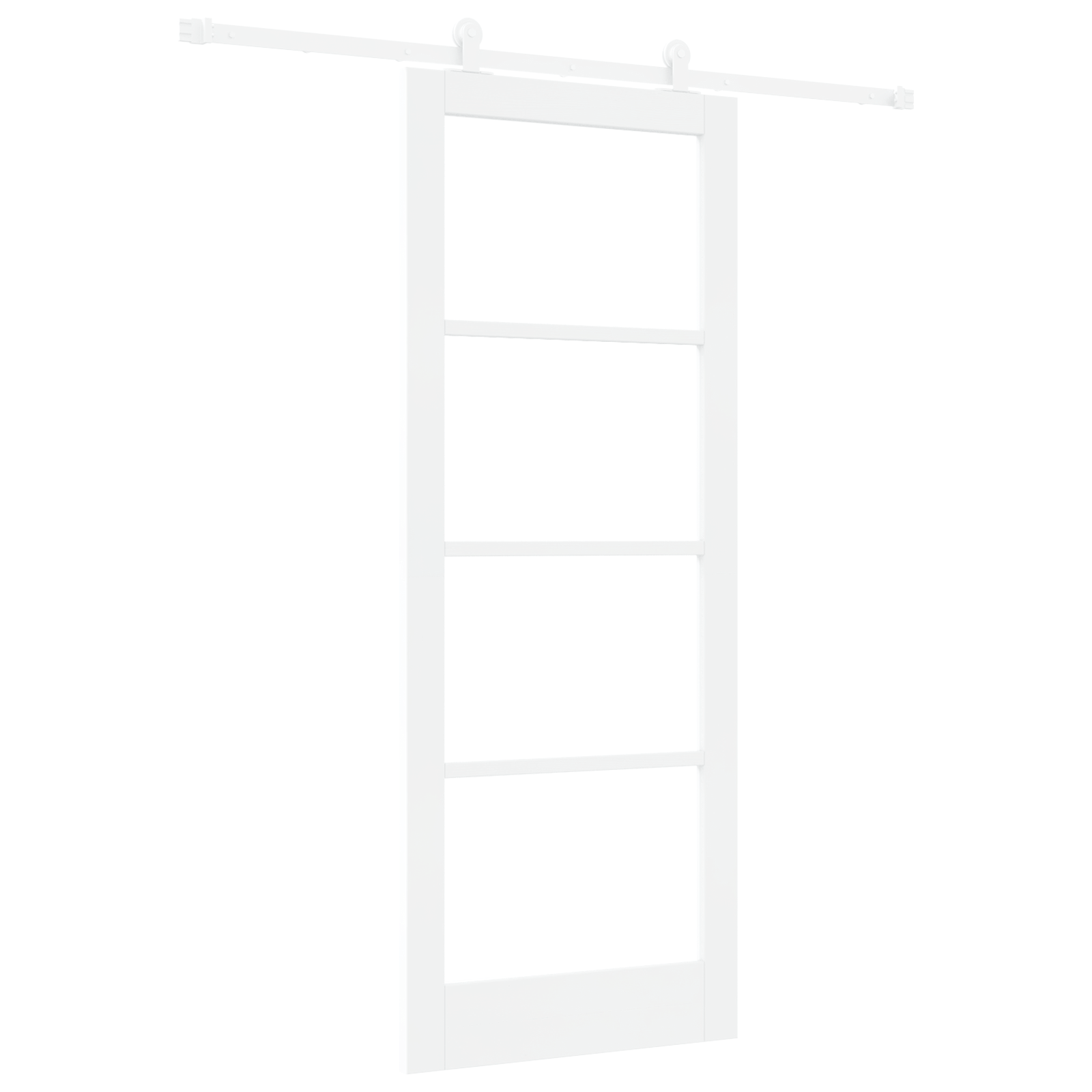 Usa glisanta cu set de fierarie 'ORKDAL'Alb Lemn Solid & Sticla — imaginea 2