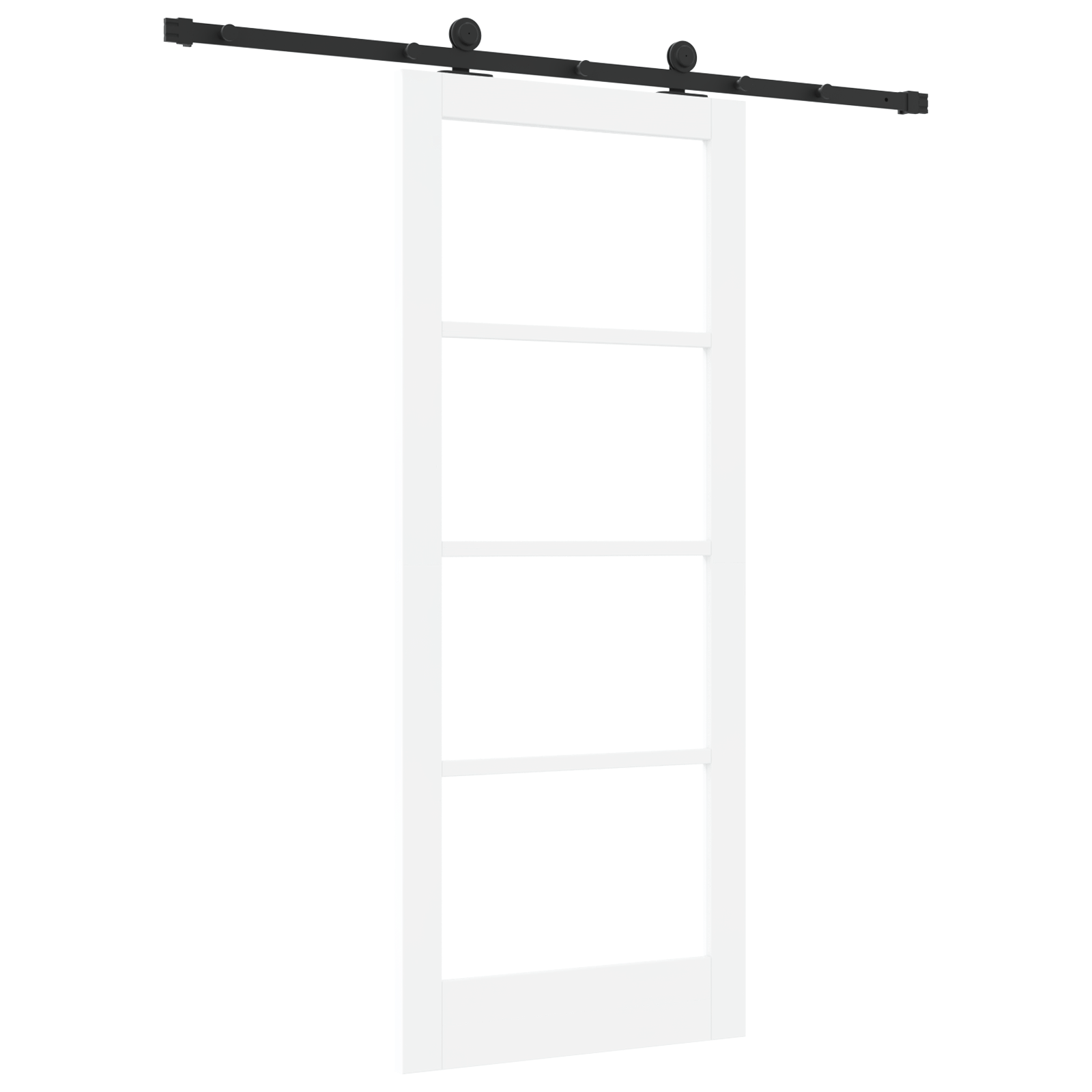 Usa glisanta cu set hardware 'ORKDAL'Alb Lemn Solid & Sticla — imaginea 6