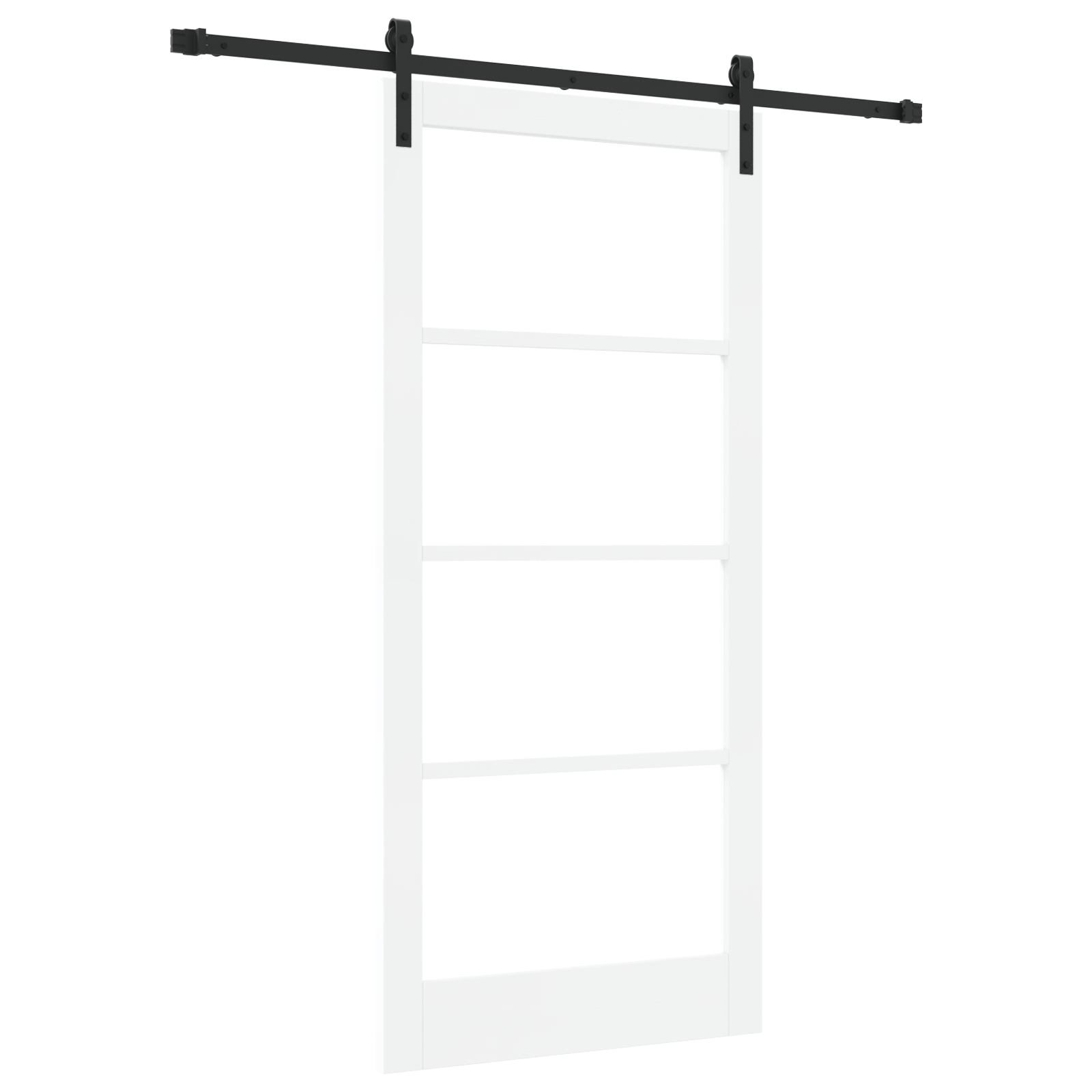usa glisanta cu set hardware 'ORKDAL'Alb din lemn solid si sticla — imaginea 2
