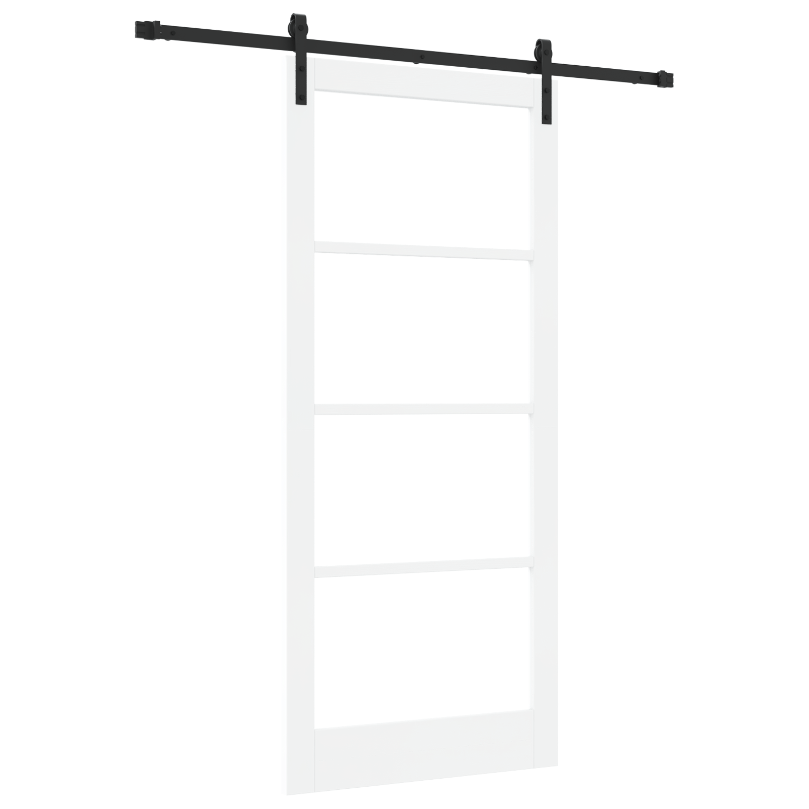 Usa glisanta cu set de accesorii 'ORKDAL'Alb Lemn Solid si Sticla — imaginea 2