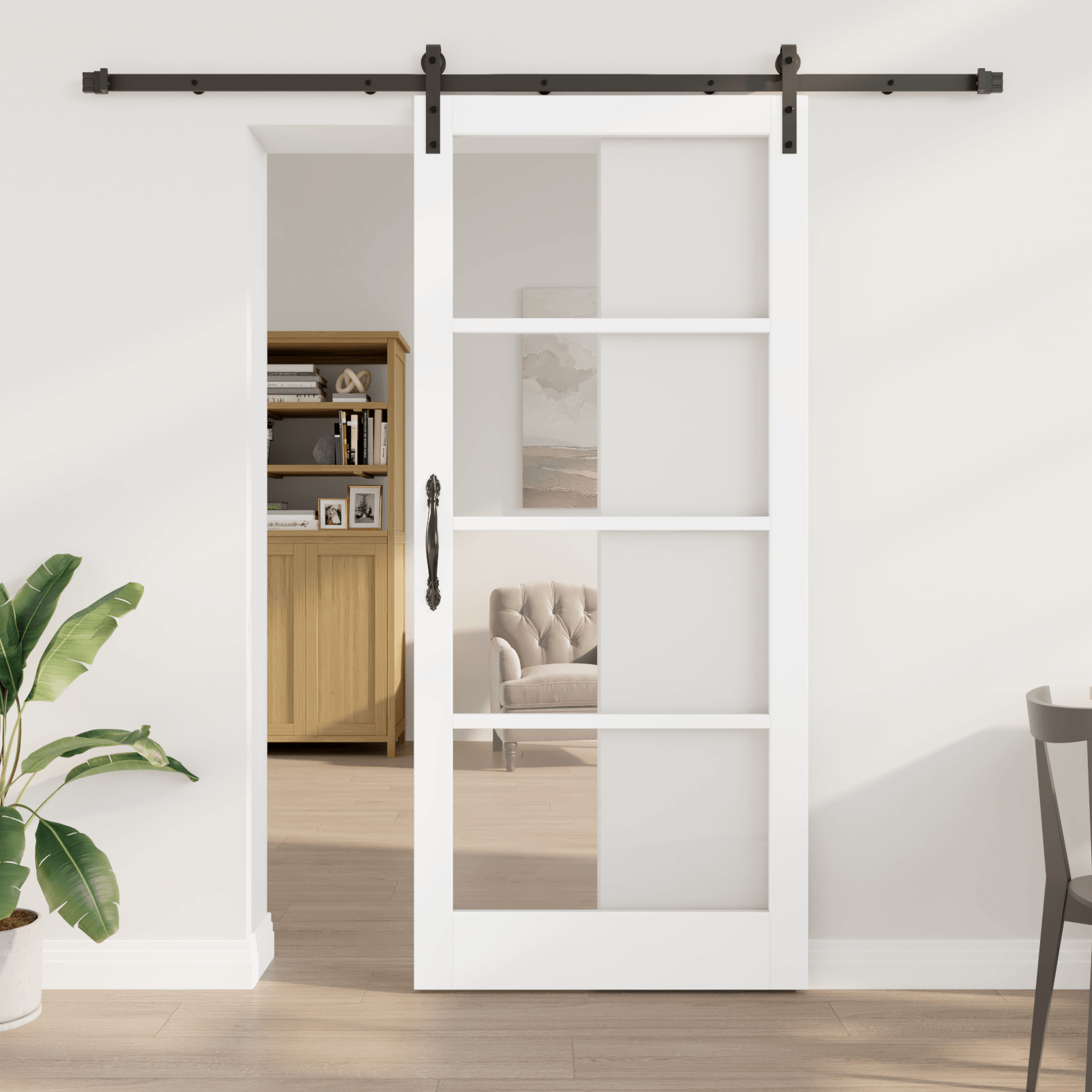 Usa glisanta cu set hardware 'ORKDAL'Alb 93x211 cm