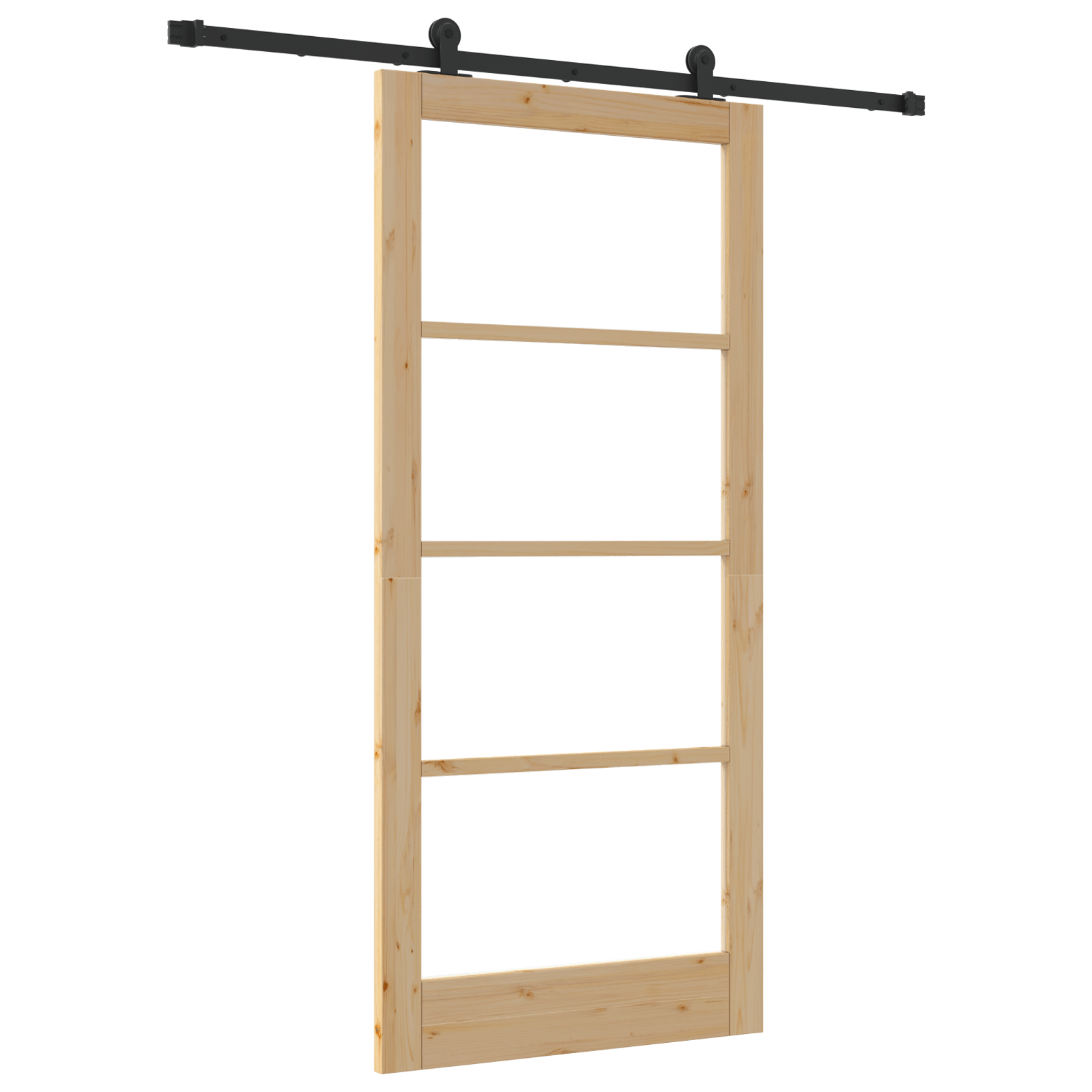 Usa glisanta cu set hardware 'ORKDAL'Lemn masiv & Sticla — imaginea 2