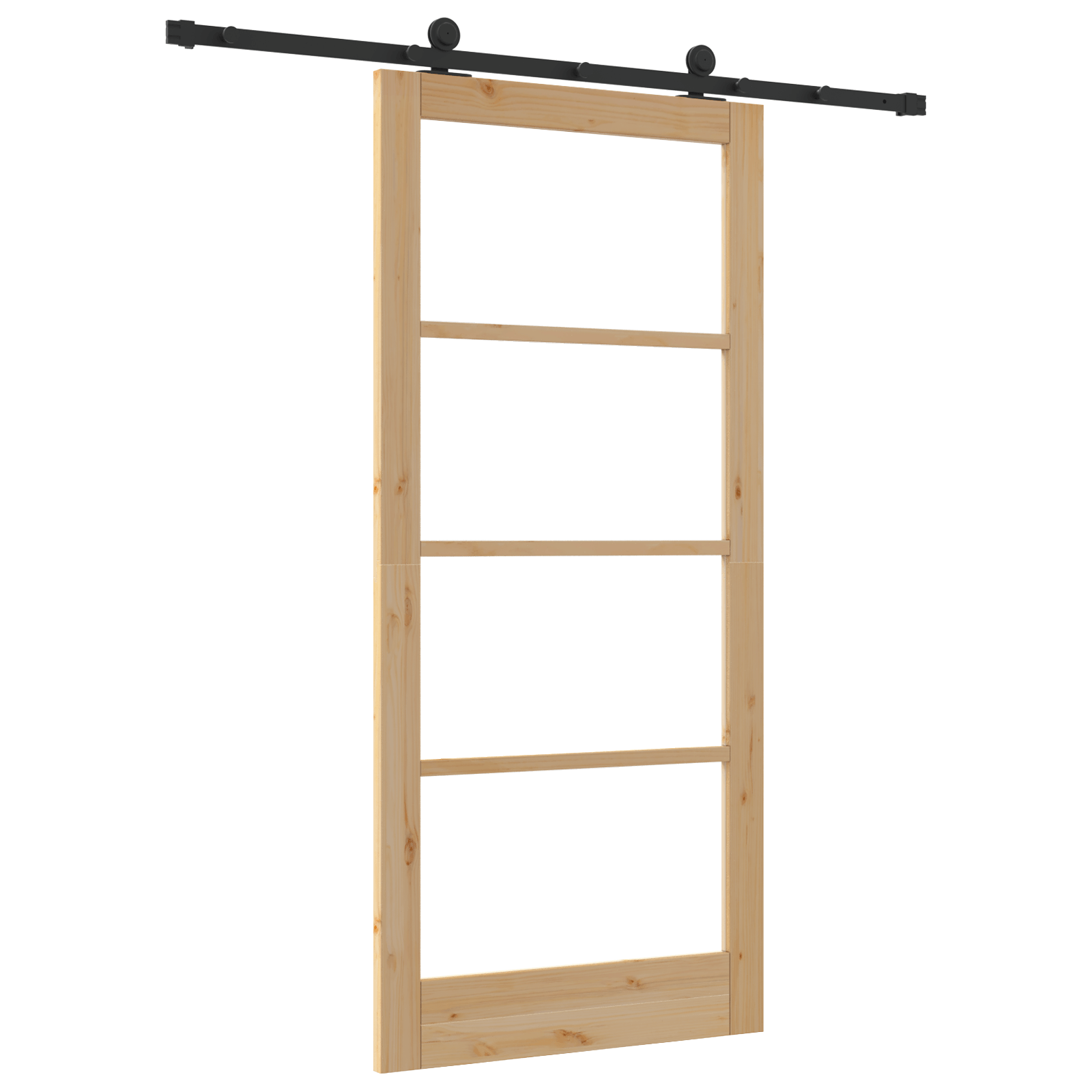 Usa glisanta cu set hardware 'ORKDAL'Lemn masiv & Sticla — imaginea 6