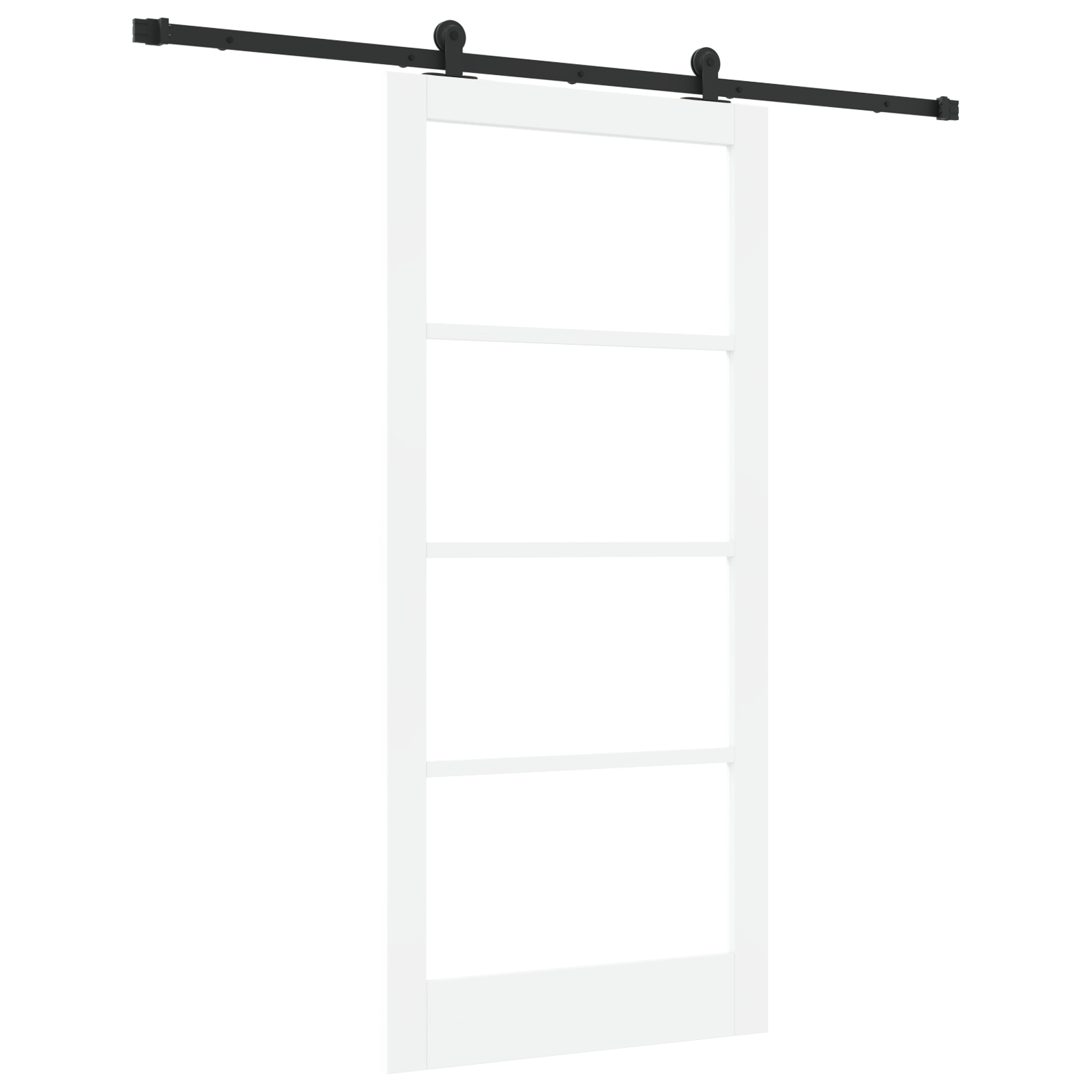 Usa glisanta cu set de accesorii 'ORKDAL'Alb Lemn Solid & Sticla — imaginea 2