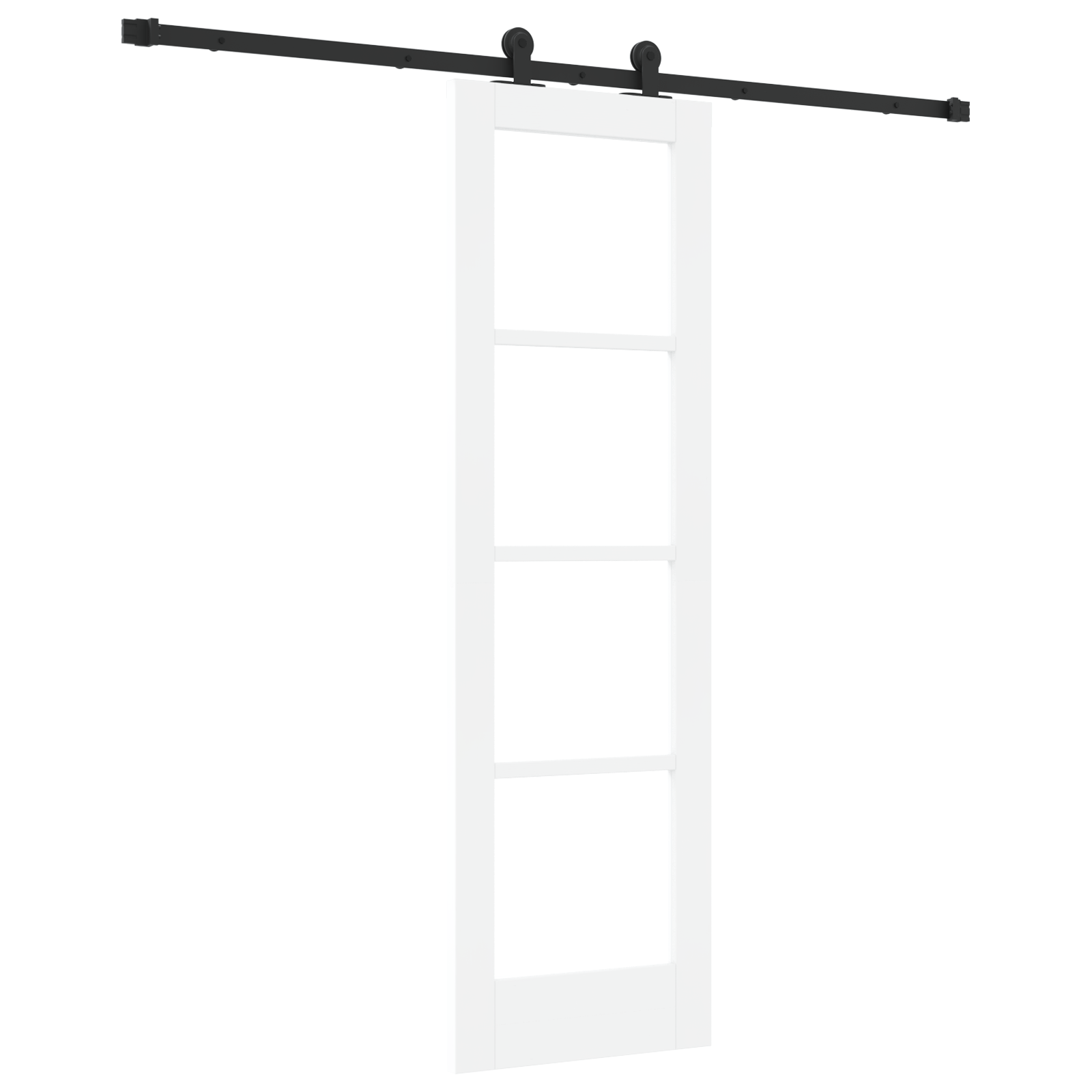 Usa Glisanta cu Set de Accesorii 'ORKDAL'Lemn Solid Alb&Sticla — imaginea 2