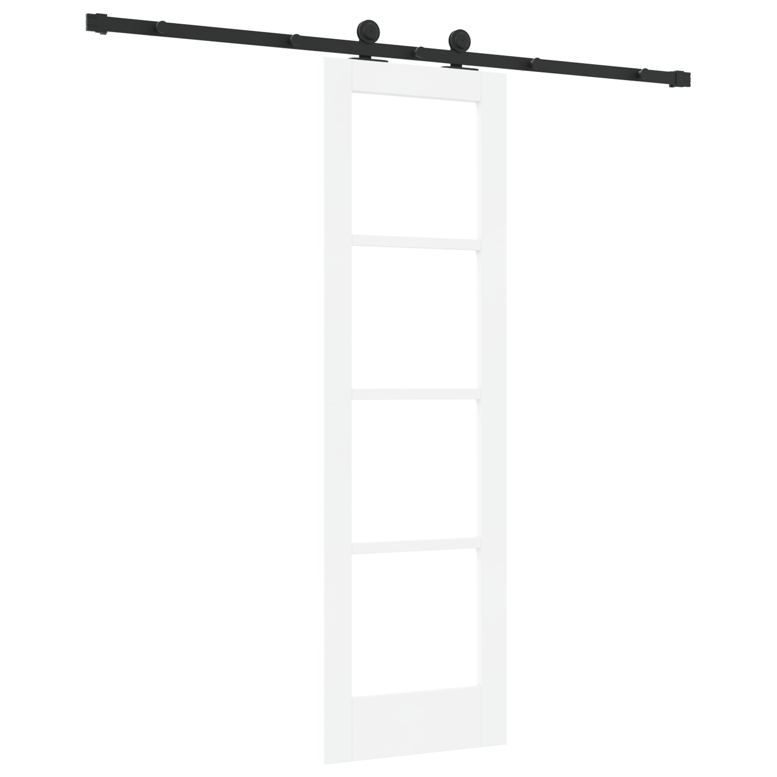 Usa Glisanta cu Set de Accesorii 'ORKDAL'Lemn Solid Alb&Sticla — imaginea 6