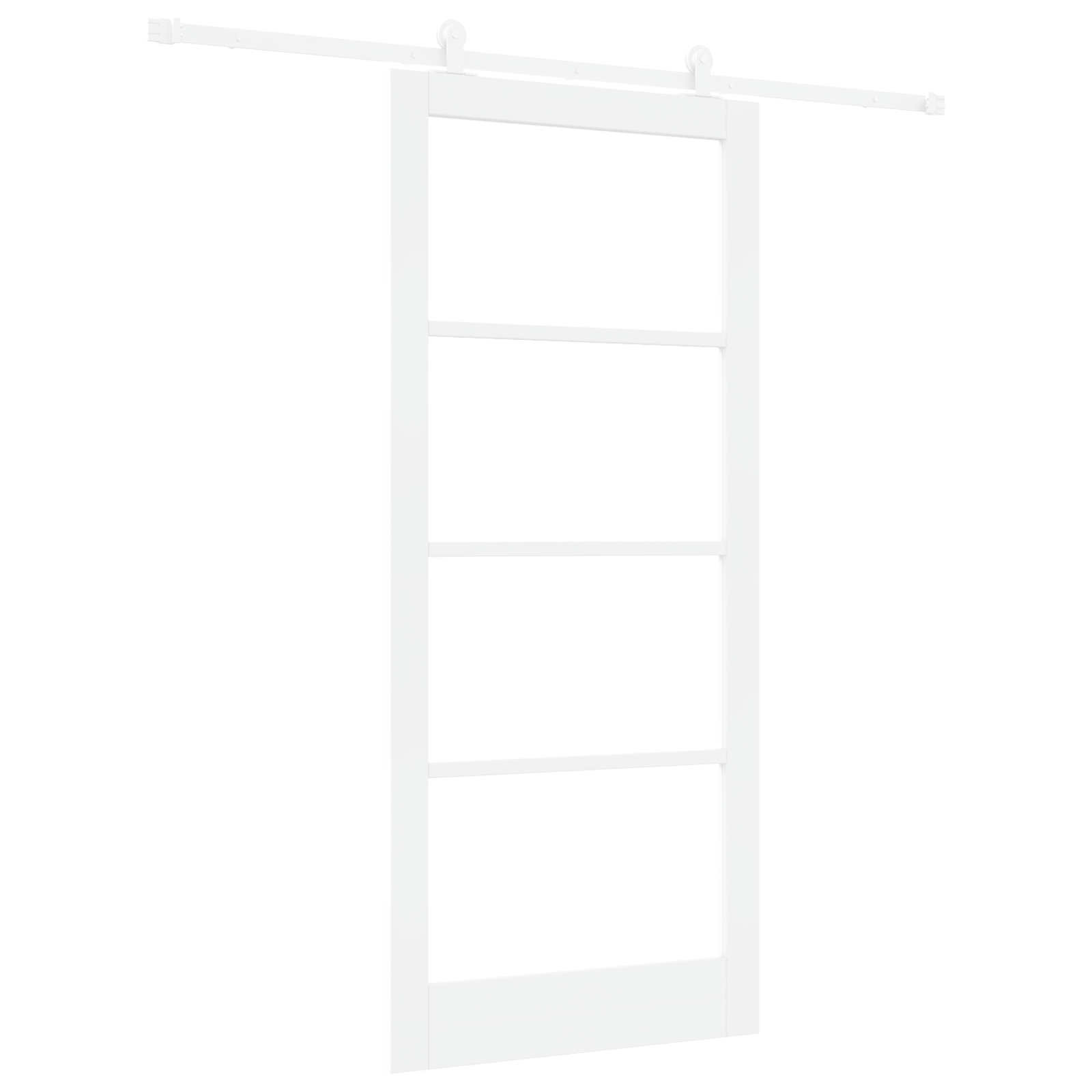 Usa glisanta cu set de hardware 'ORKDAL'Alb Lemn Solid si Sticla — imaginea 2