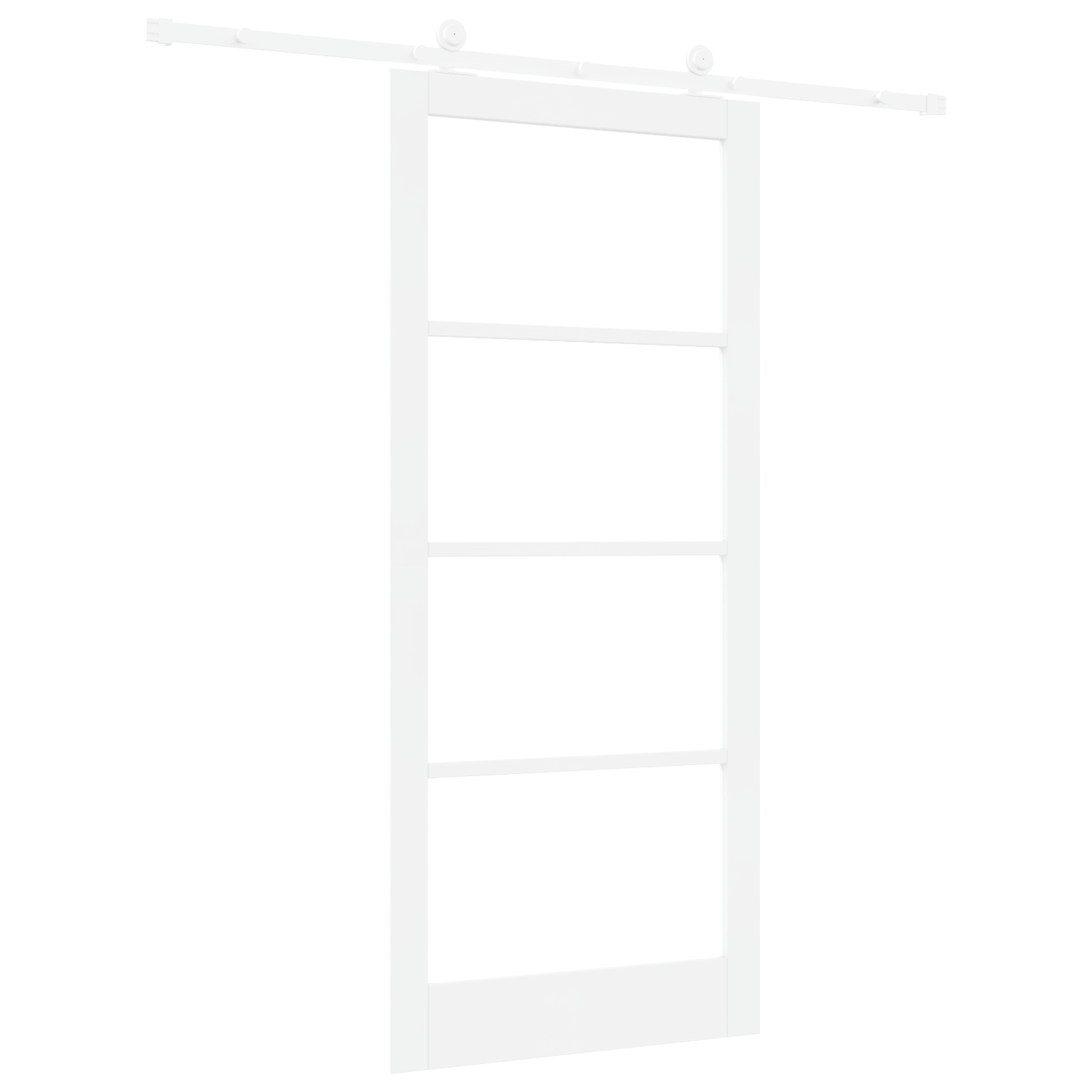 Usa glisanta cu set de hardware 'ORKDAL'Alb Lemn Solid si Sticla — imaginea 6