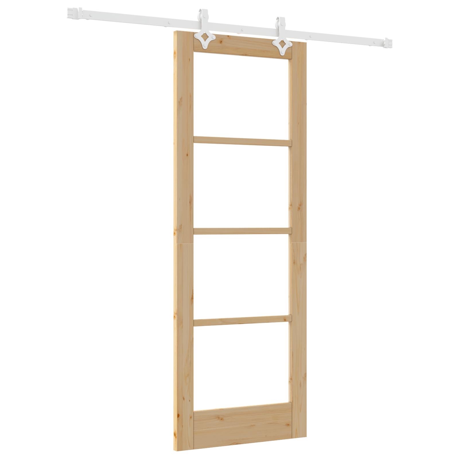 Usa Glisanta cu Set de Accesorii 73.5x198.5 cm Lemn Masiv Pin — imaginea 2