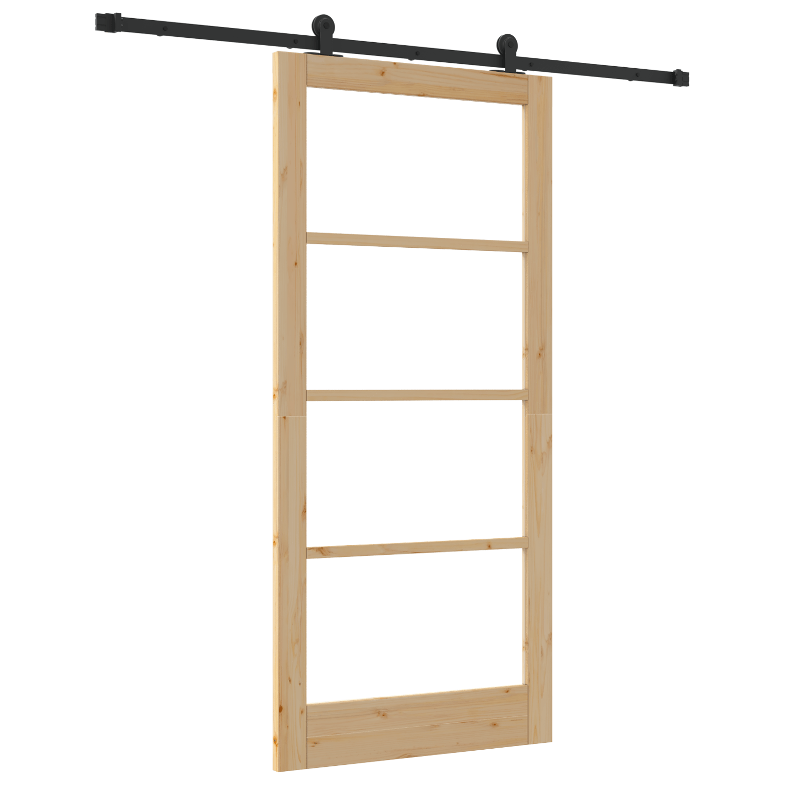 Usa glisanta cu set de hardware 'ORKDAL'Lemn masiv & Sticla — imaginea 2