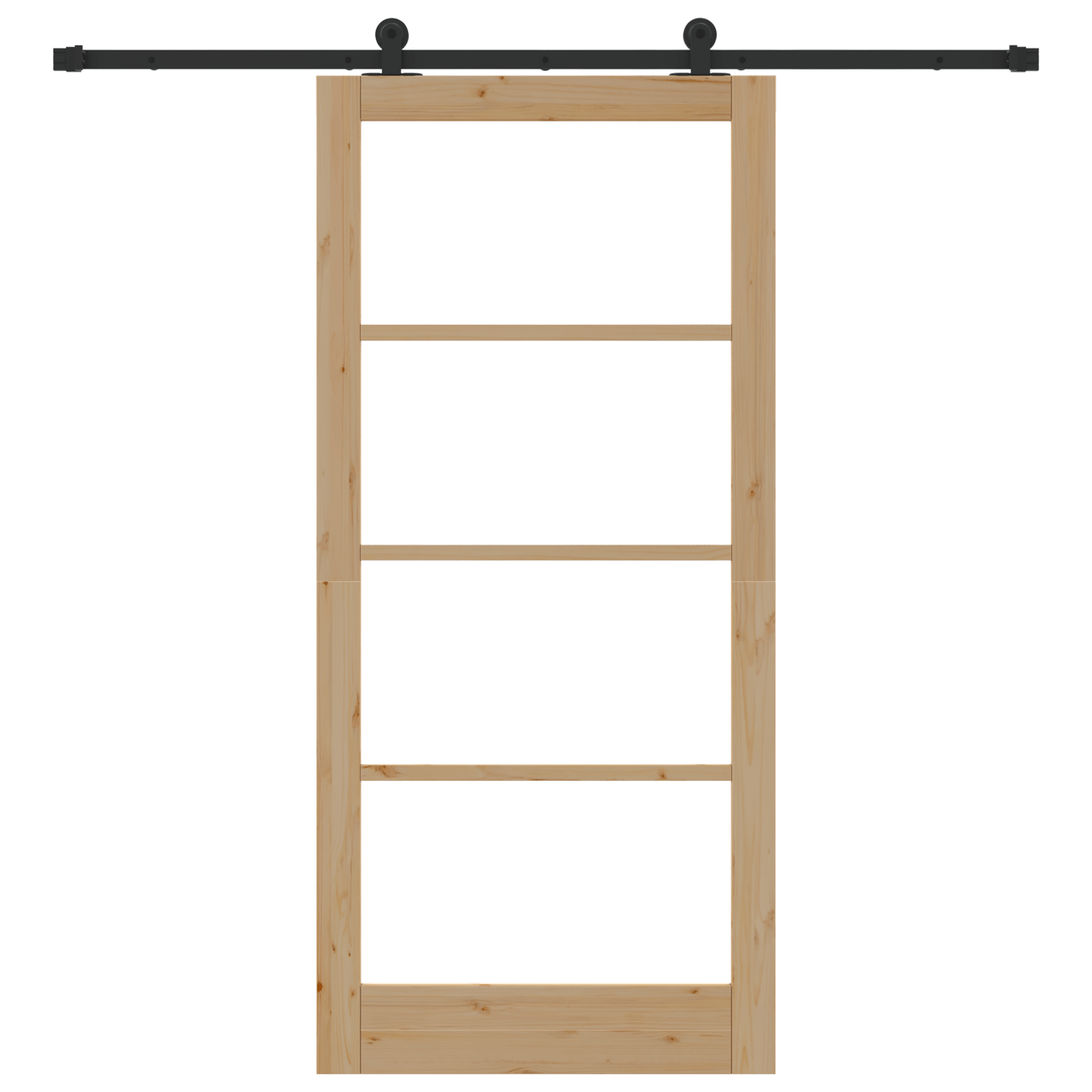 Usa glisanta cu set de hardware 'ORKDAL'Lemn masiv & Sticla — imaginea 4