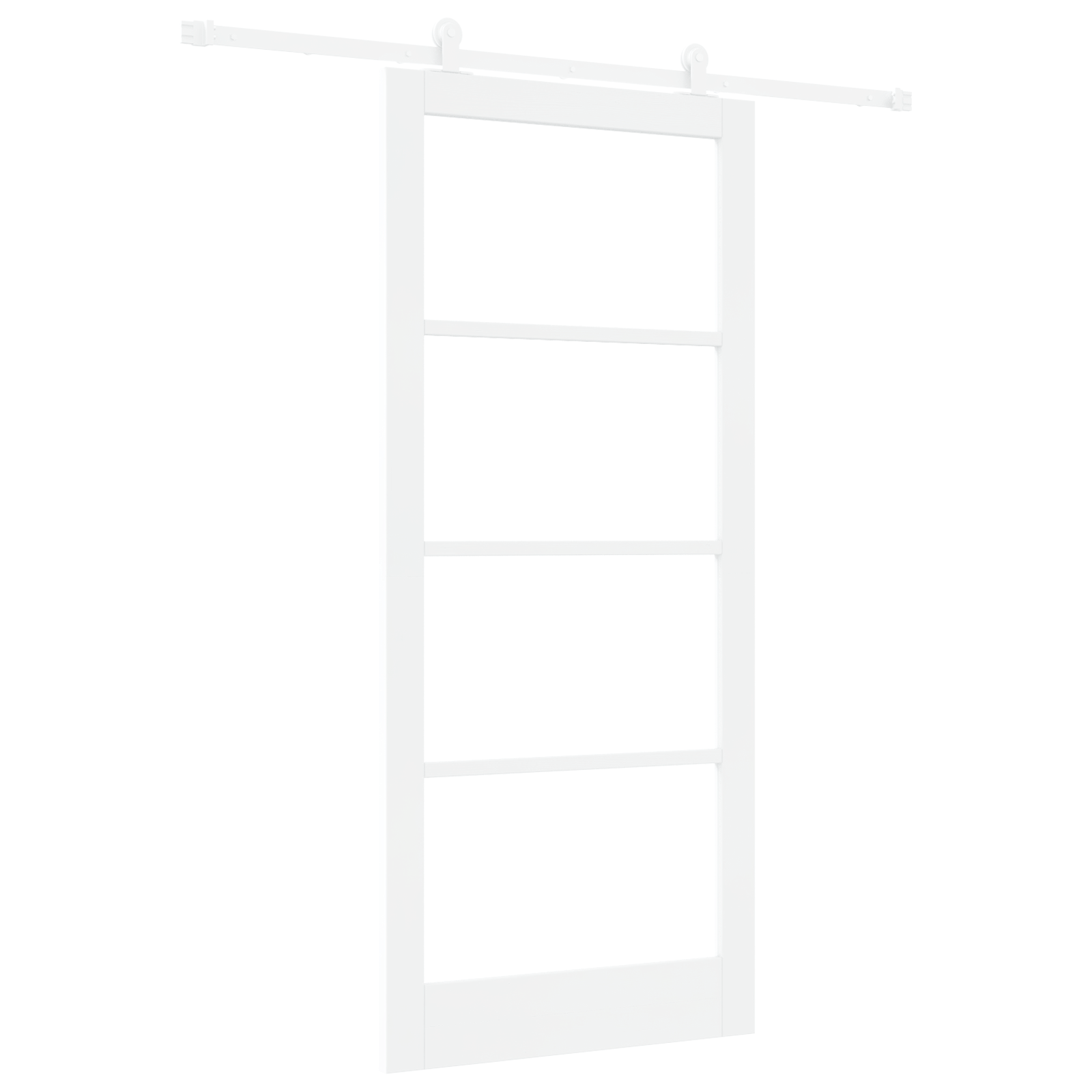Usa glisanta cu set de hardware 'ORKDAL'Lemn solid alb si sticla — imaginea 2