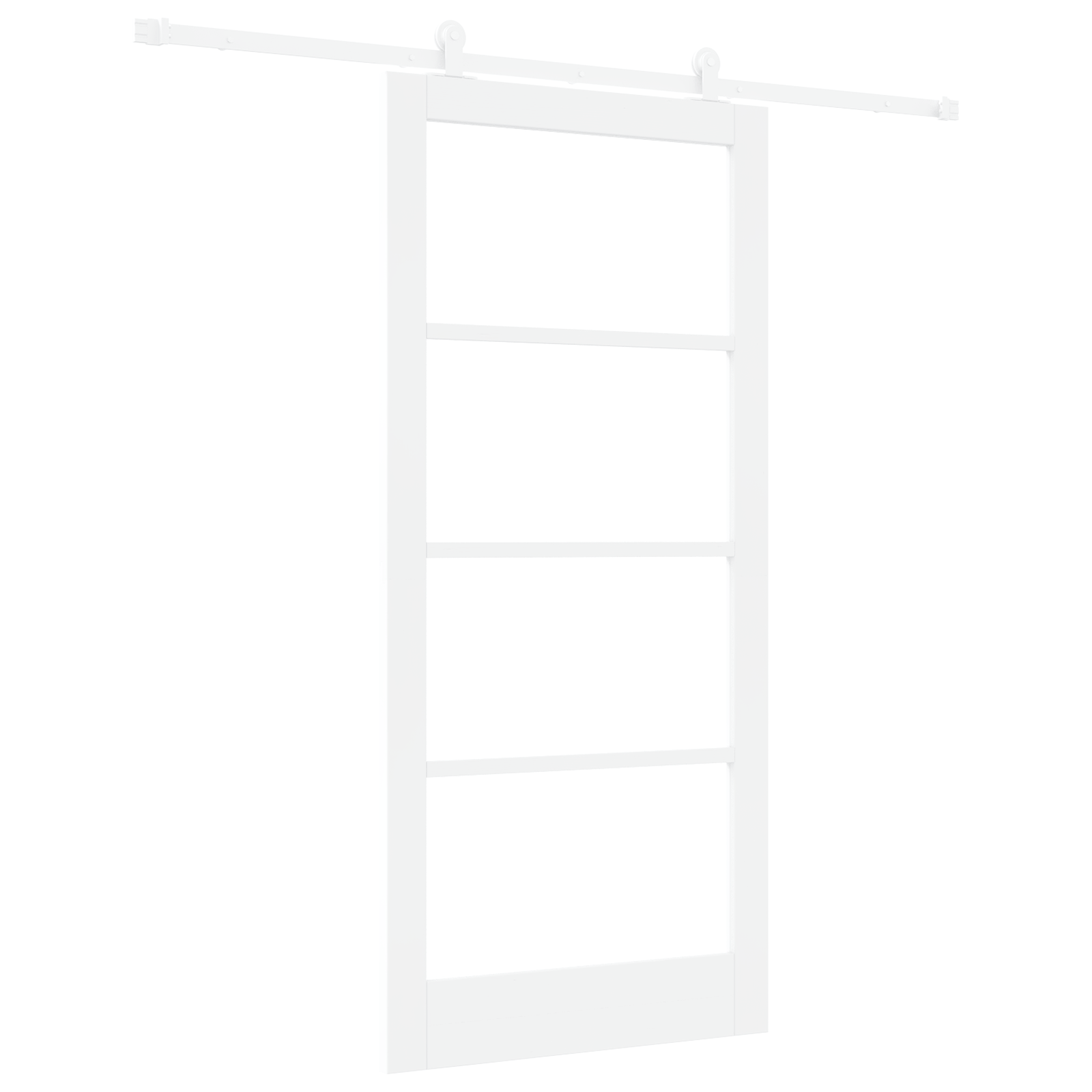 Usa glisanta cu set hardware 'ORKDAL'Lemn solid alb si sticla — imaginea 2