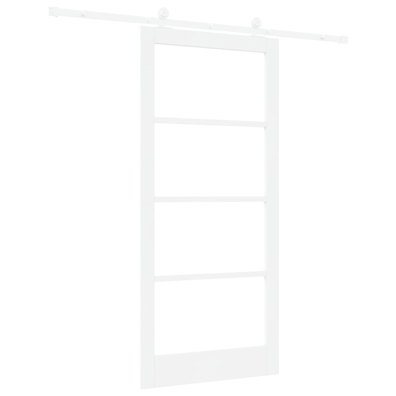 Usa glisanta cu set hardware 'ORKDAL'Lemn solid alb si sticla — imaginea 6
